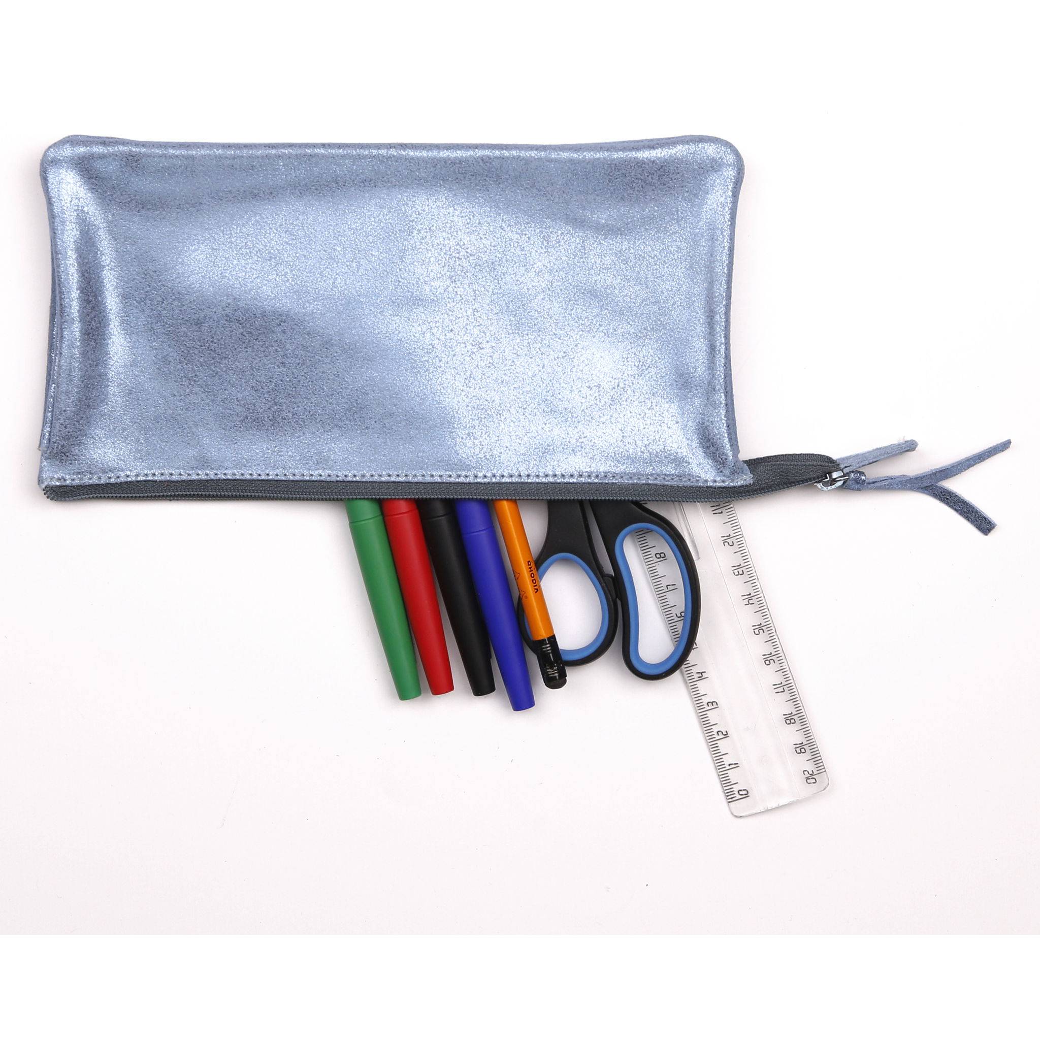 Clairefontaine 4x Große Tasche aus Leder 22x11cm Blau 400046C