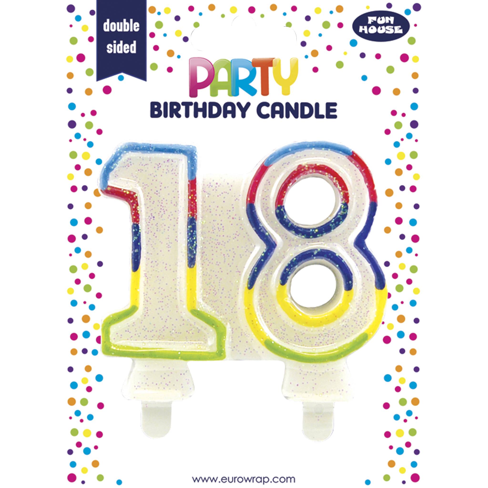 Clairefontaine 6x Geburtstagskerze, Zahl 18 - Mehrfarbig 6834-18C