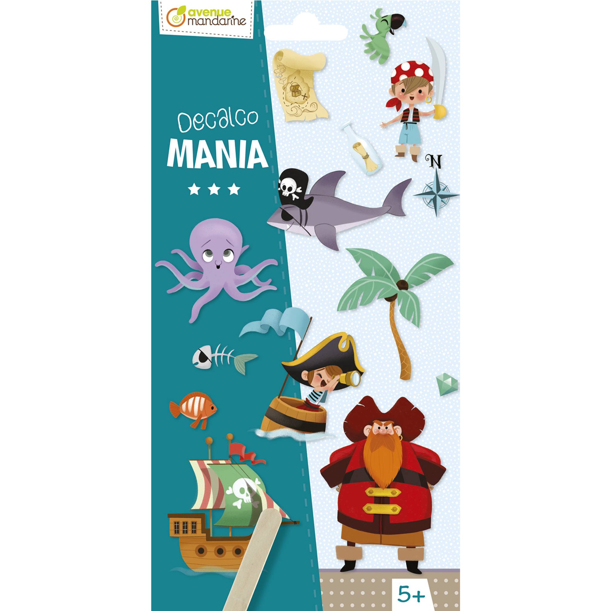 Avenue Mandarine 6x Decalco' Mania, Piraten - Mehrfarbig CC049C
