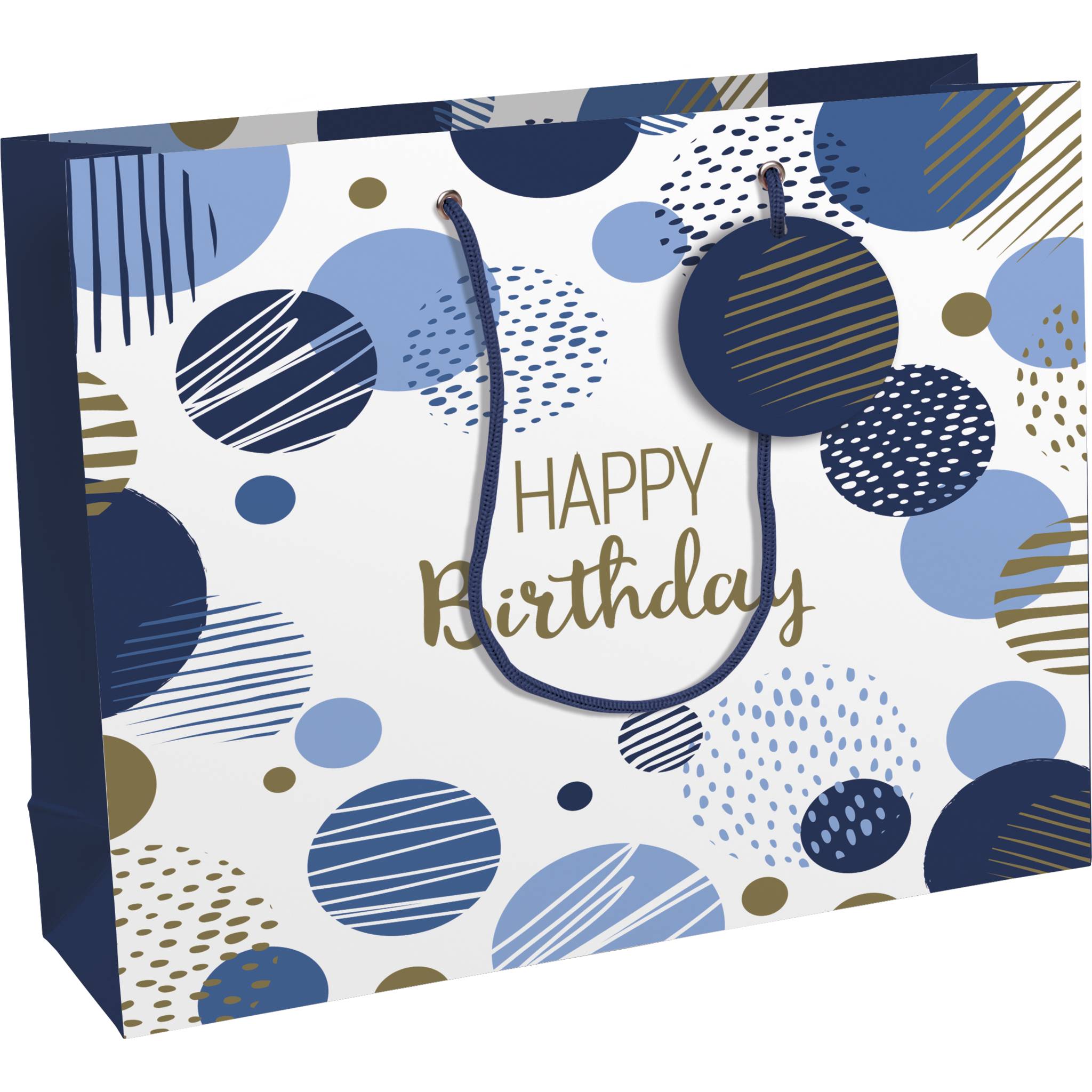 Clairefontaine 6x Happy Birthday Geschenktasche 37,3x11,8xx27 ,5cm Blau 32487-6C
