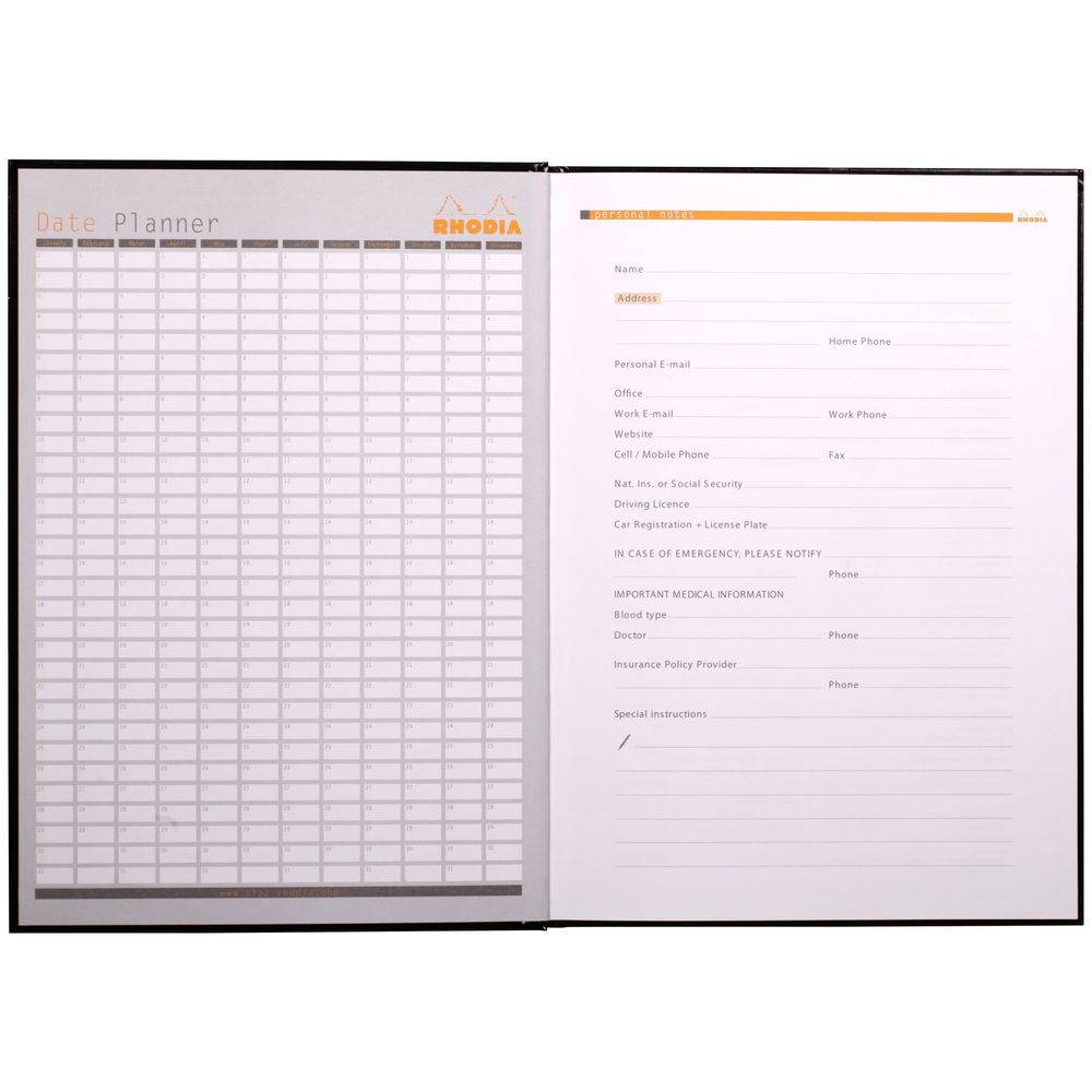 Rhodia 3x Business Book Hardcover A4 (nur in Englisch) - Schwarz 119230C