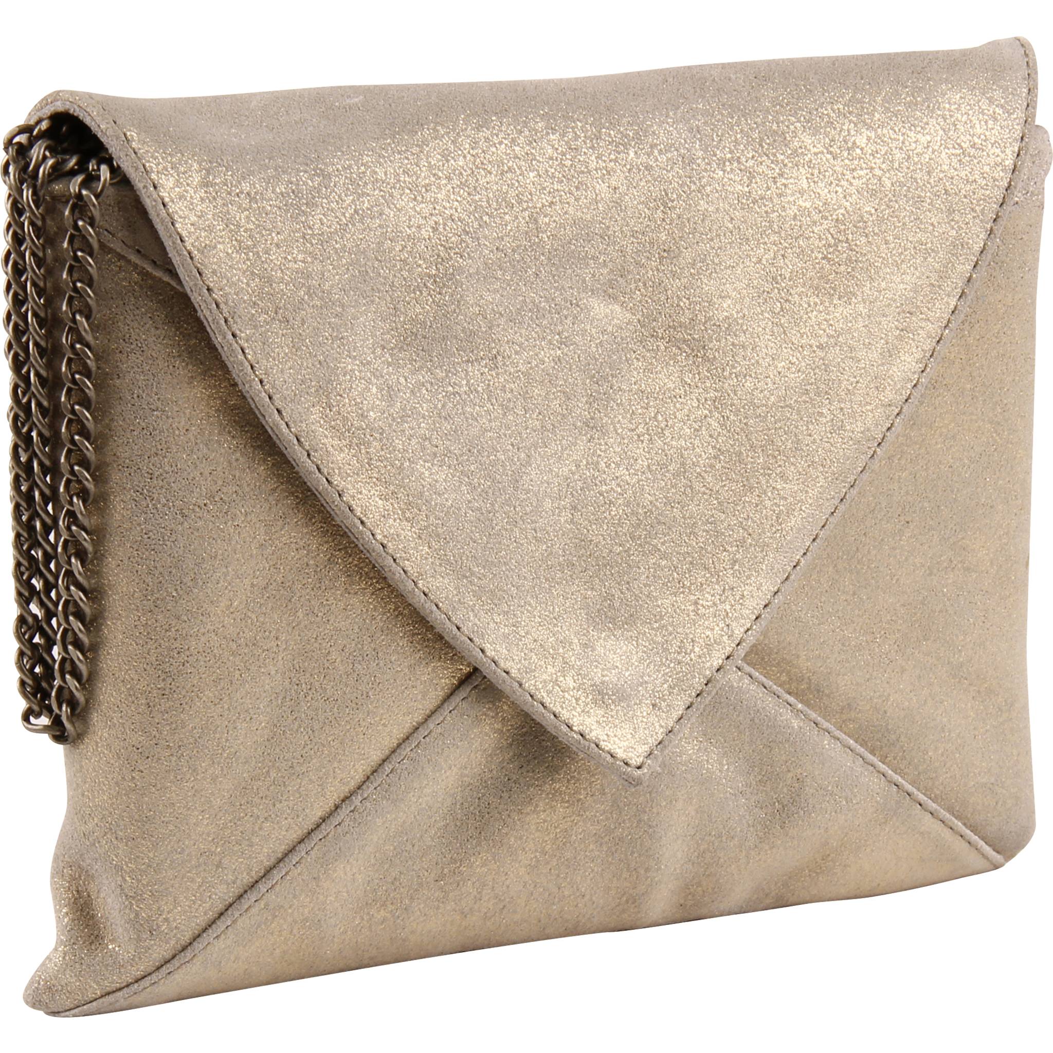 Clairefontaine 2x Handtasche/Clutch Leder KOLLEKTION FEDER 20x14cm Gold 400050C