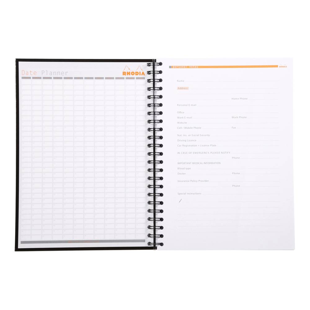 Rhodia 3x Notebook mit Doppelspiralbindung A4 (nur in Englisch) Schwarz 119232C