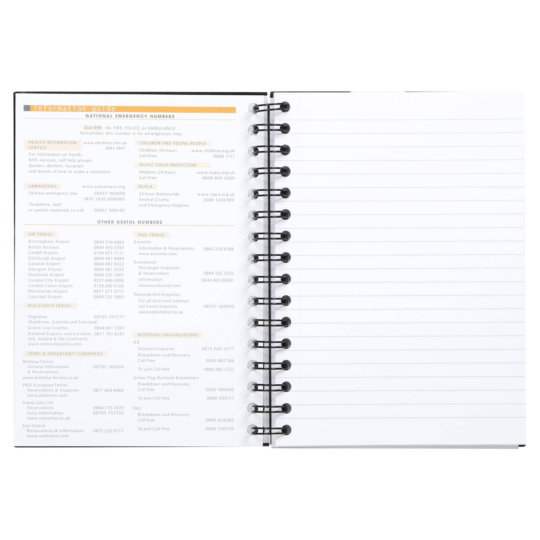 Rhodia 3x Notebook mit Doppelspiralbindung A5 (nur in Englisch) Schwarz 119233C