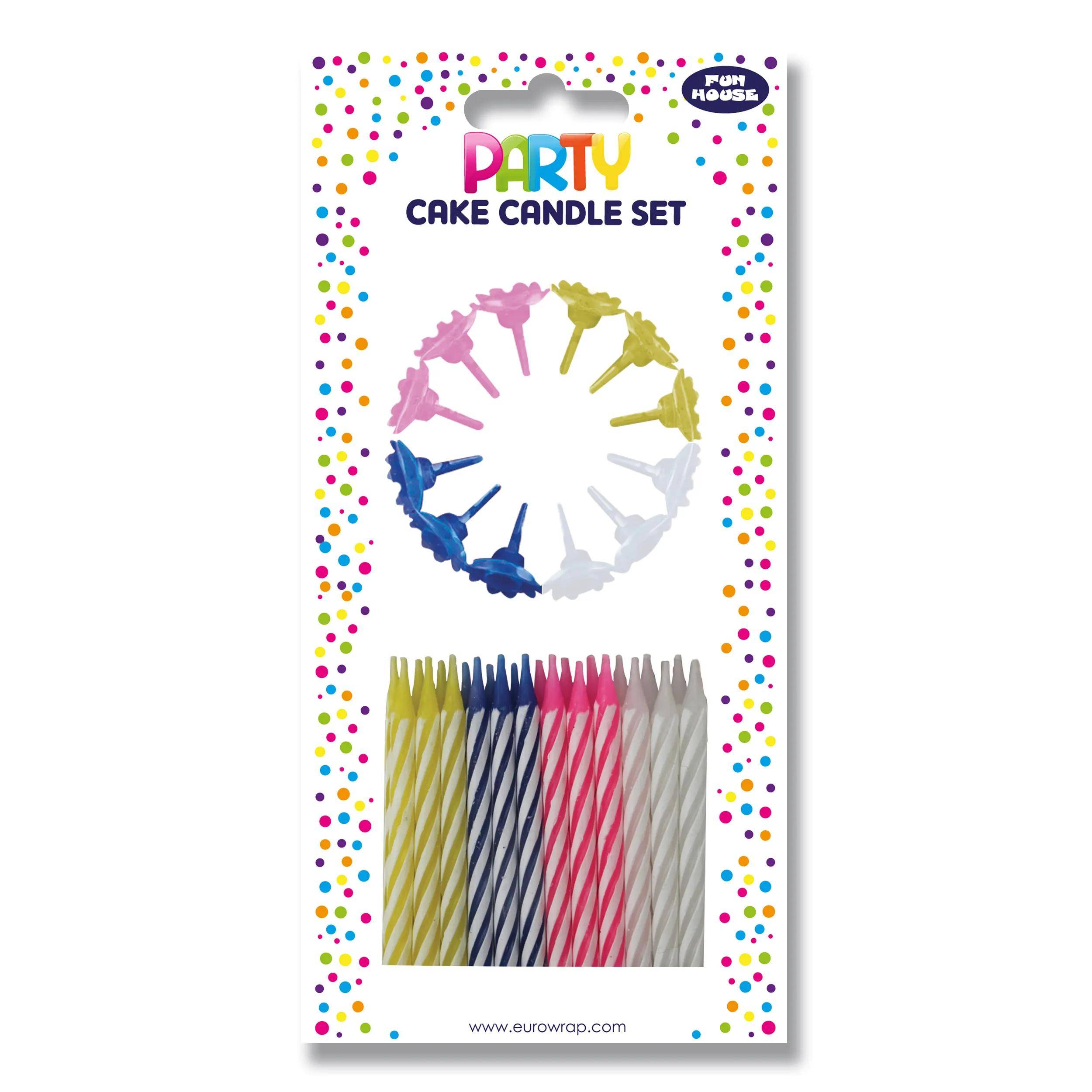 Clairefontaine 6x Set mit 24 Kerzen, 12 haltern farbig sortiert 6846-CCC