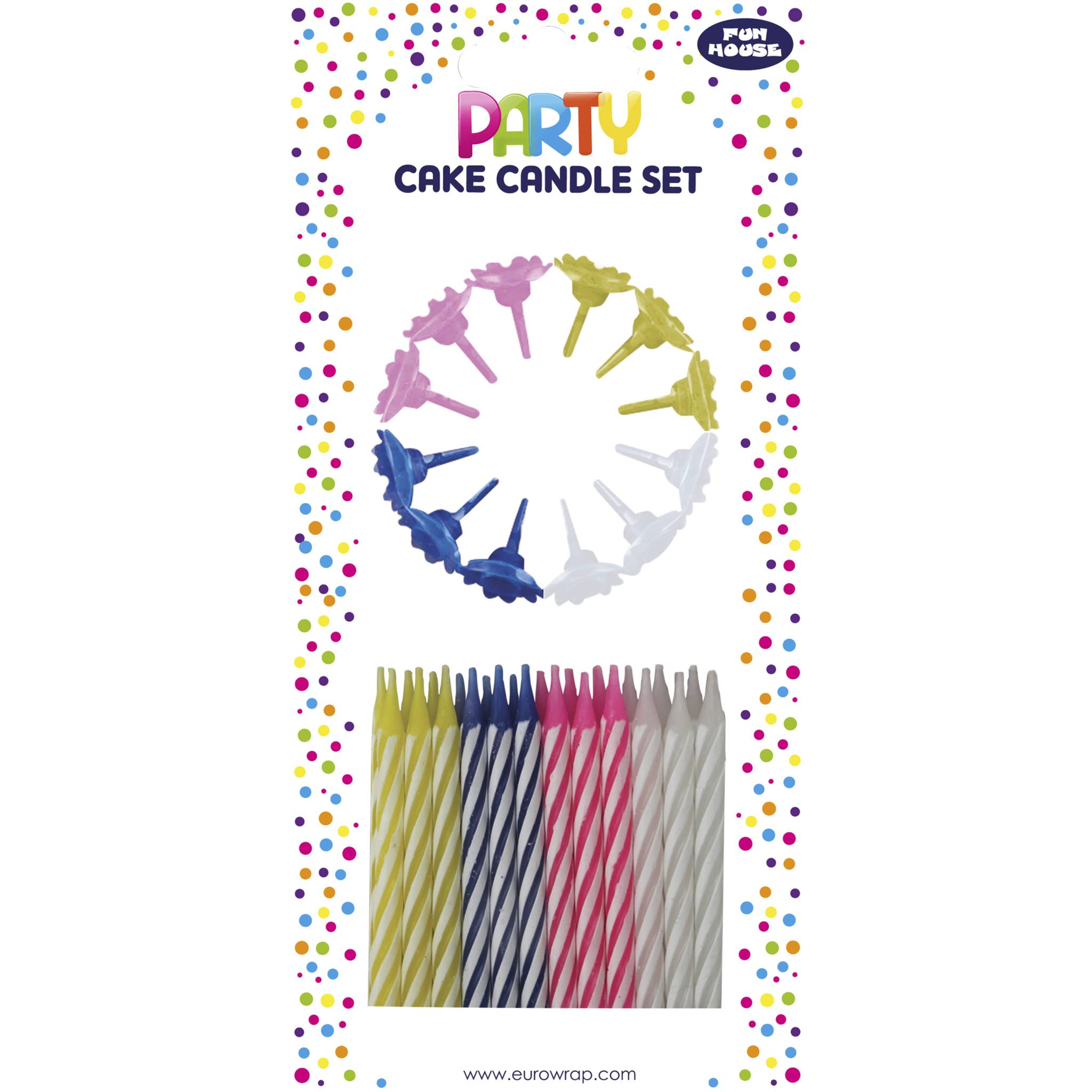 Clairefontaine 6x Set mit 24 Kerzen, 12 haltern farbig sortiert 6846-CCC