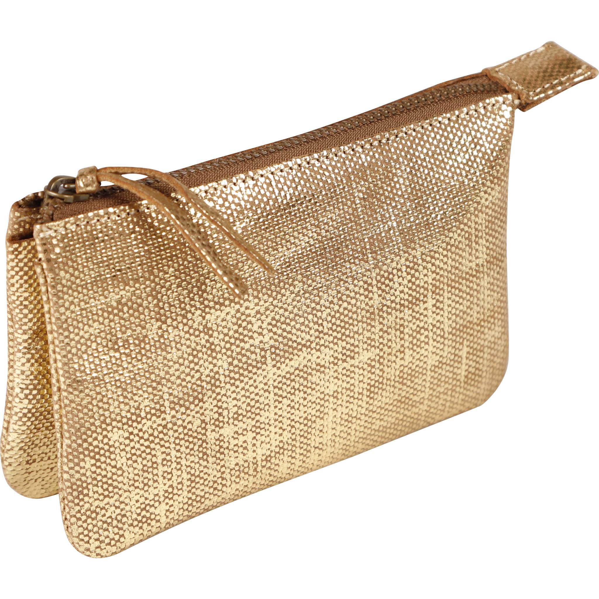 Clairefontaine 4x Kleines Schlampermäppchen Leder 13x9cm gold 410046C