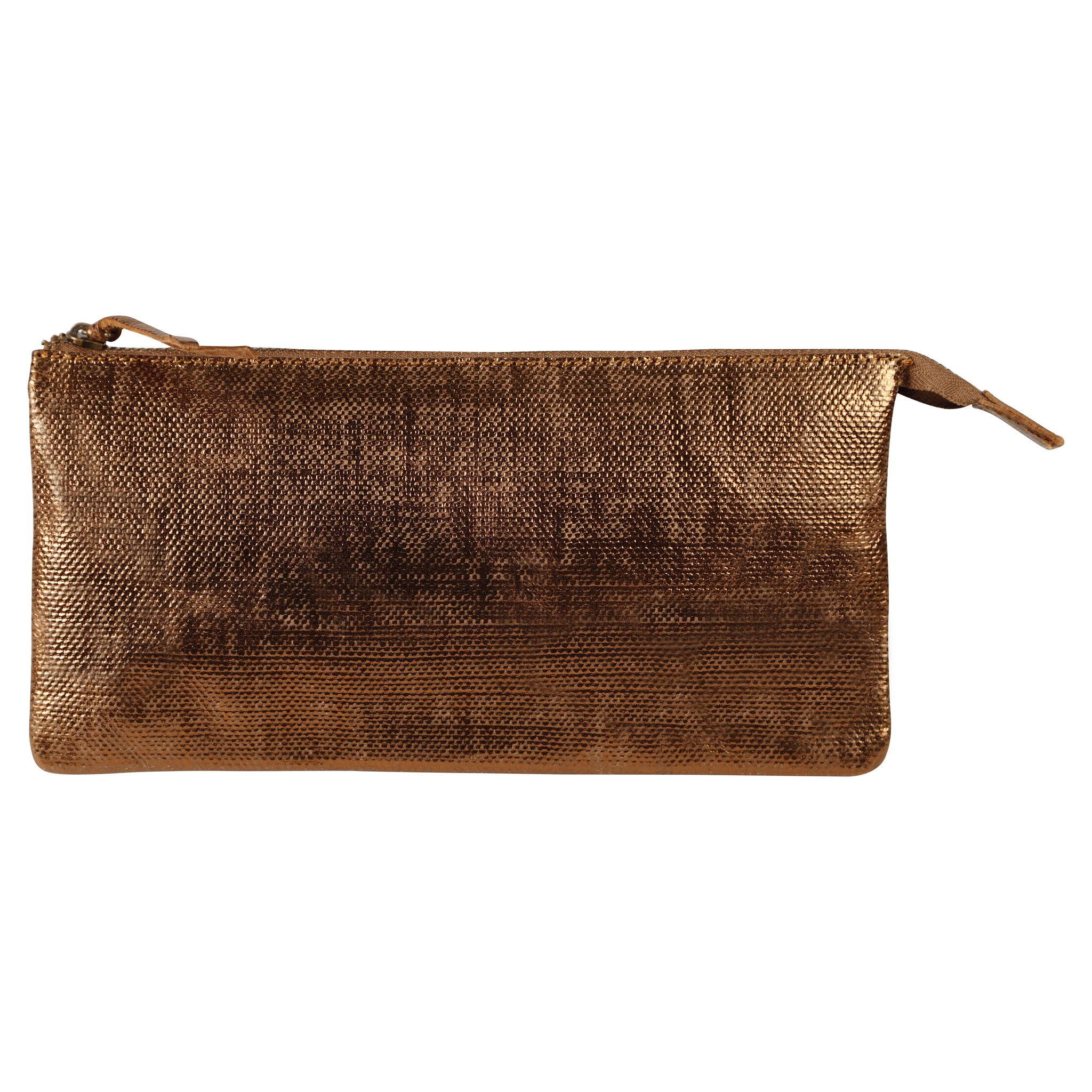 Clairefontaine 4x Großes Schlampermäppchen Leder 22x11cm bronze 410048C