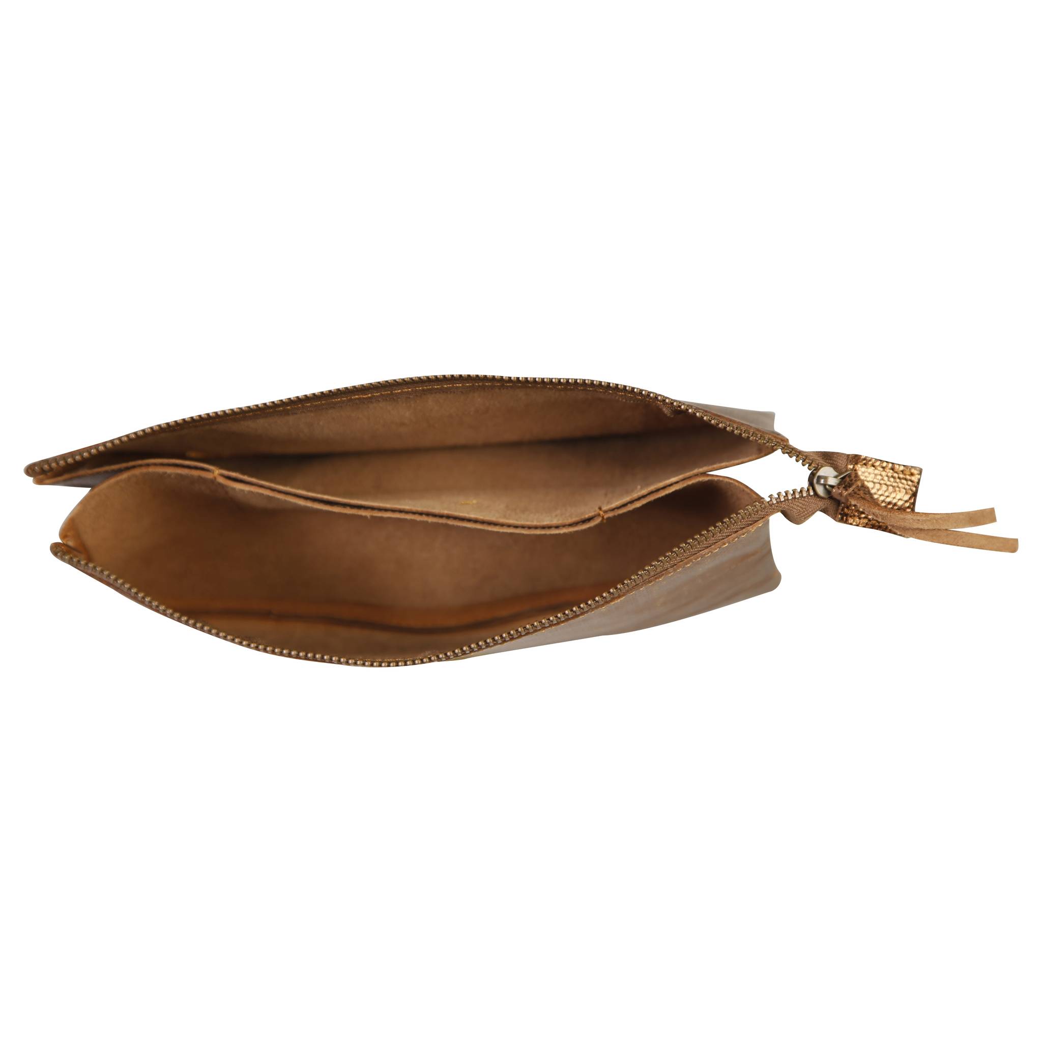 Clairefontaine 4x Großes Schlampermäppchen Leder 22x11cm bronze 410048C