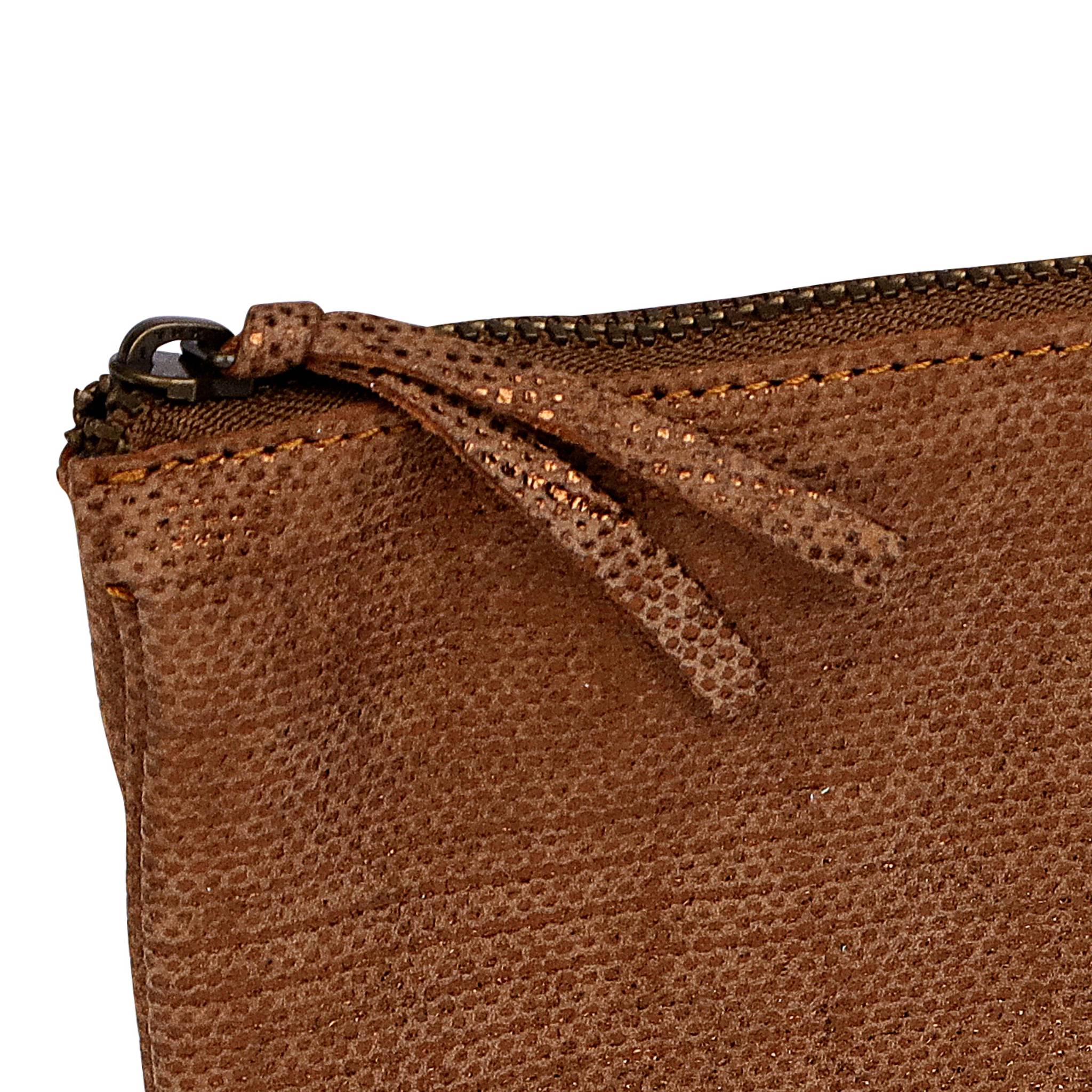 Clairefontaine 4x Großes Schlampermäppchen Leder 22x11cm bronze 410048C