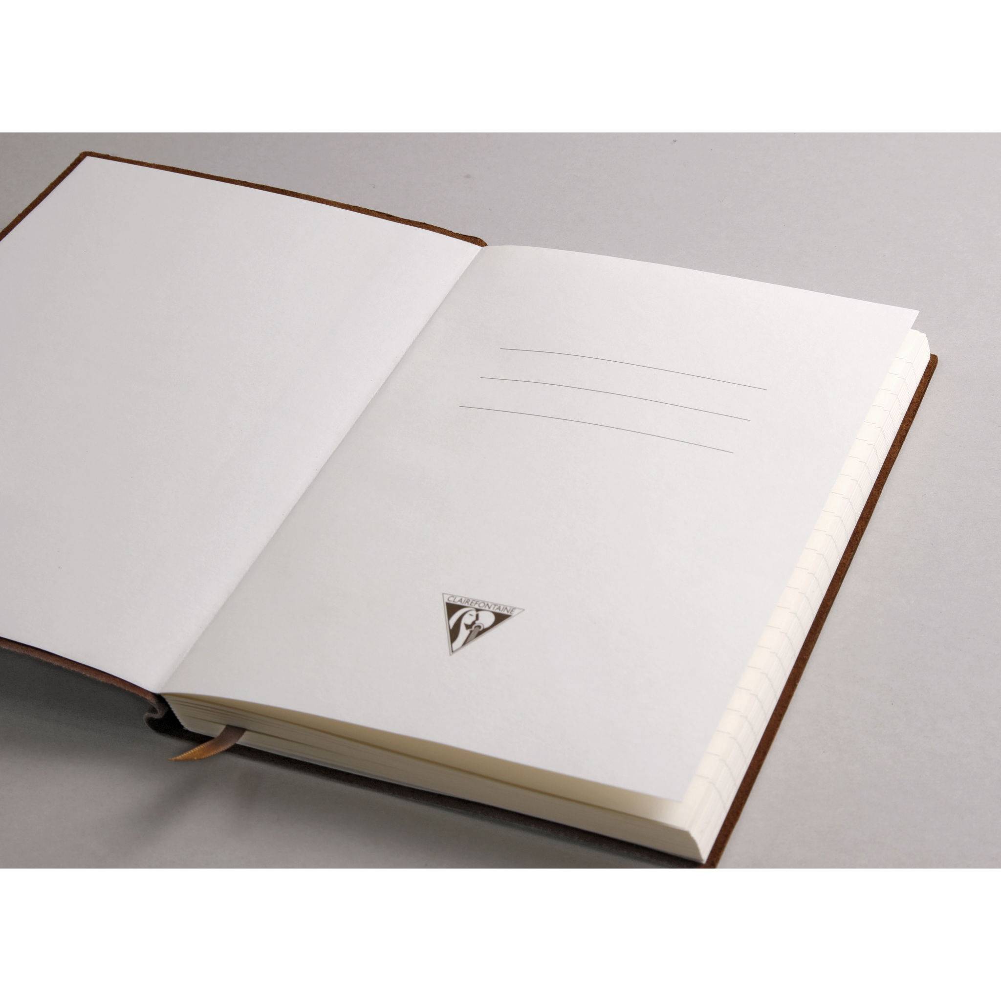 Clairefontaine 3x Notizbuch A5 mit Fadenbindung 90 Blatt liniert Cognac 106946C