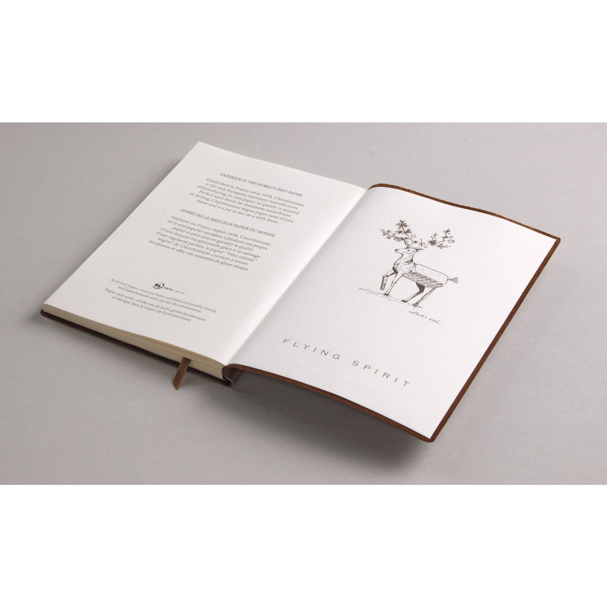 Clairefontaine 3x Notizbuch A5 mit Fadenbindung 90 Blatt liniert Cognac 106946C