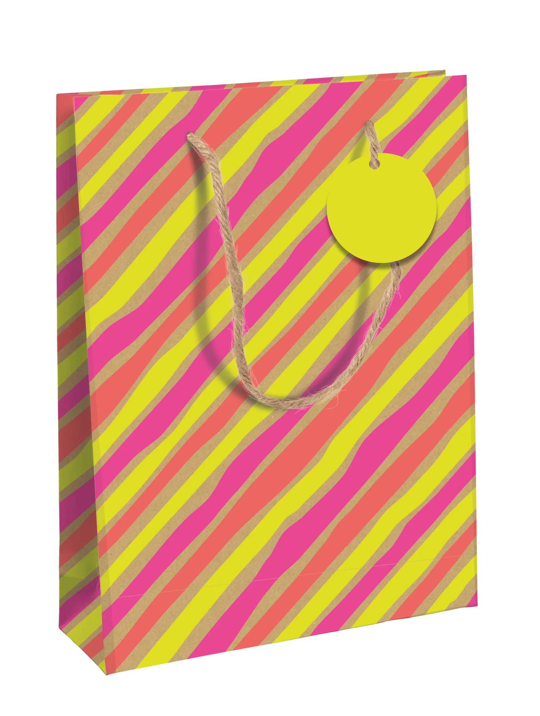 Clairefontaine 6x Geschenktasche Kraft L Néon, 26,5x14x33 cm Mehrfarbig 30672-2C