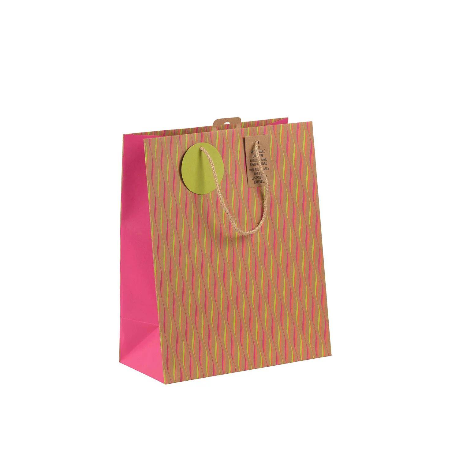 Clairefontaine 6x Geschenktasche Kraft L Néon, 26,5x14x33 cm Mehrfarbig 30672-2C