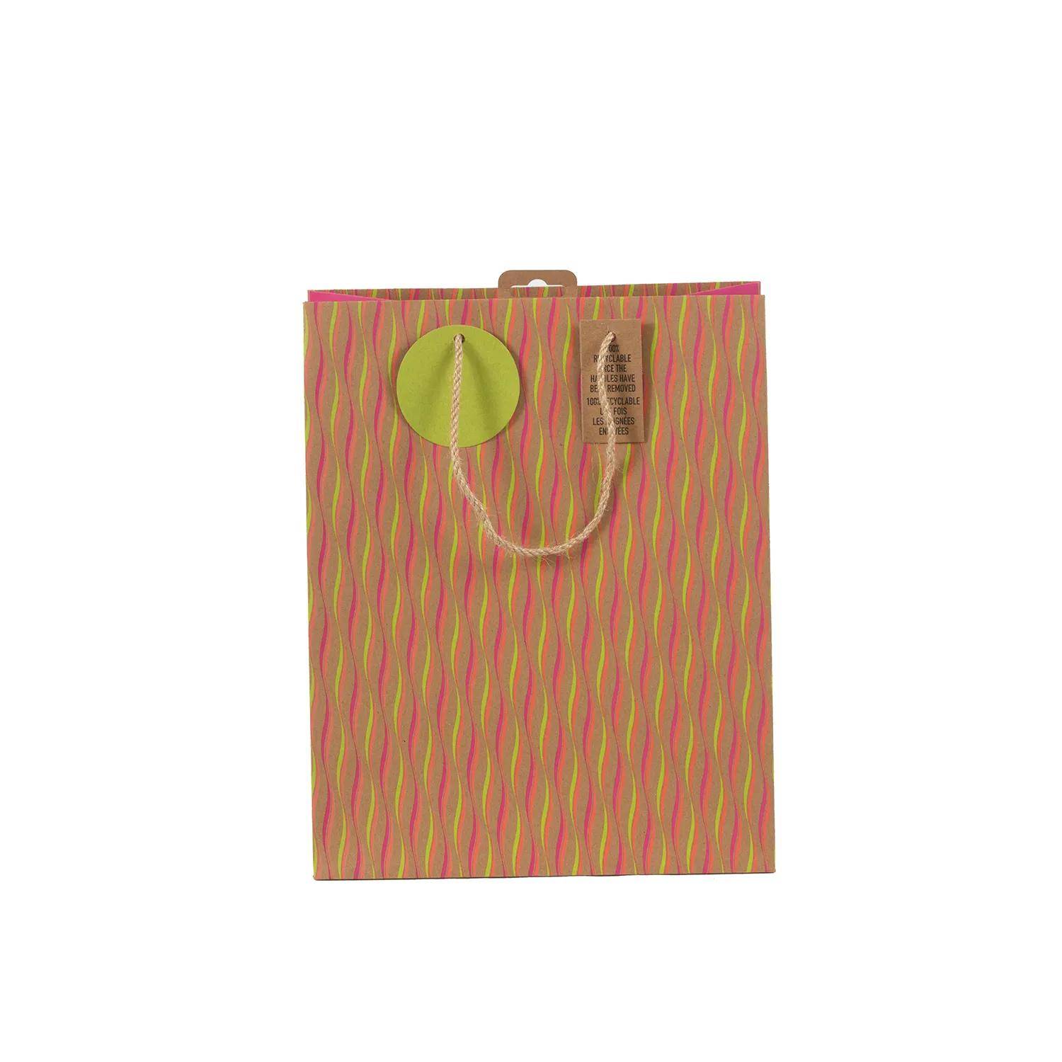 Clairefontaine 6x Geschenktasche Kraft L Néon, 26,5x14x33 cm Mehrfarbig 30672-2C
