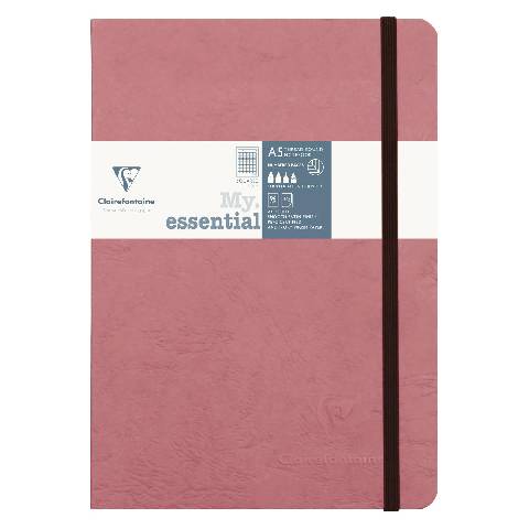 Clairefontaine 5x Notizbuch My.essential, A5 96 Bl kariert Antikrosa 793426C
