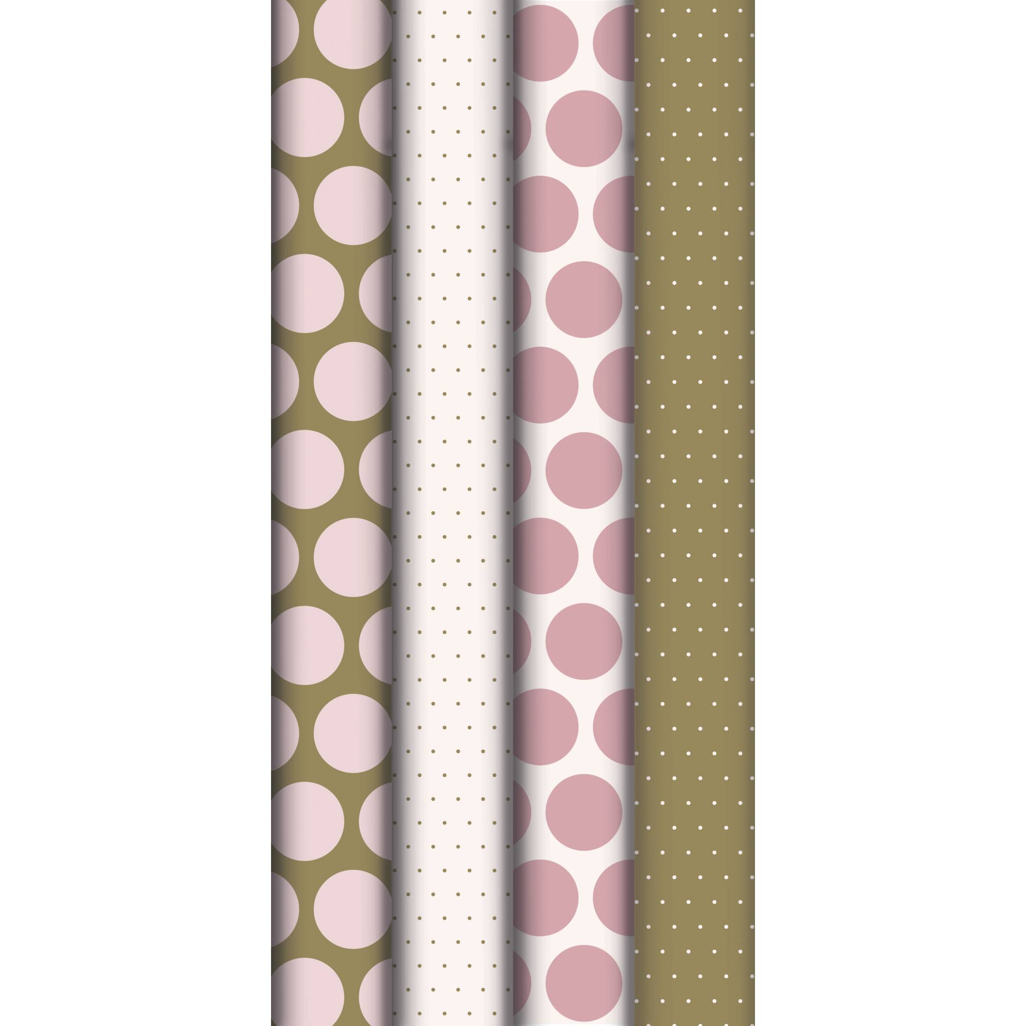 Clairefontaine 20x Geschenkpapierollen 5x0,70m Punkte rosa & gold Sort. 202054C
