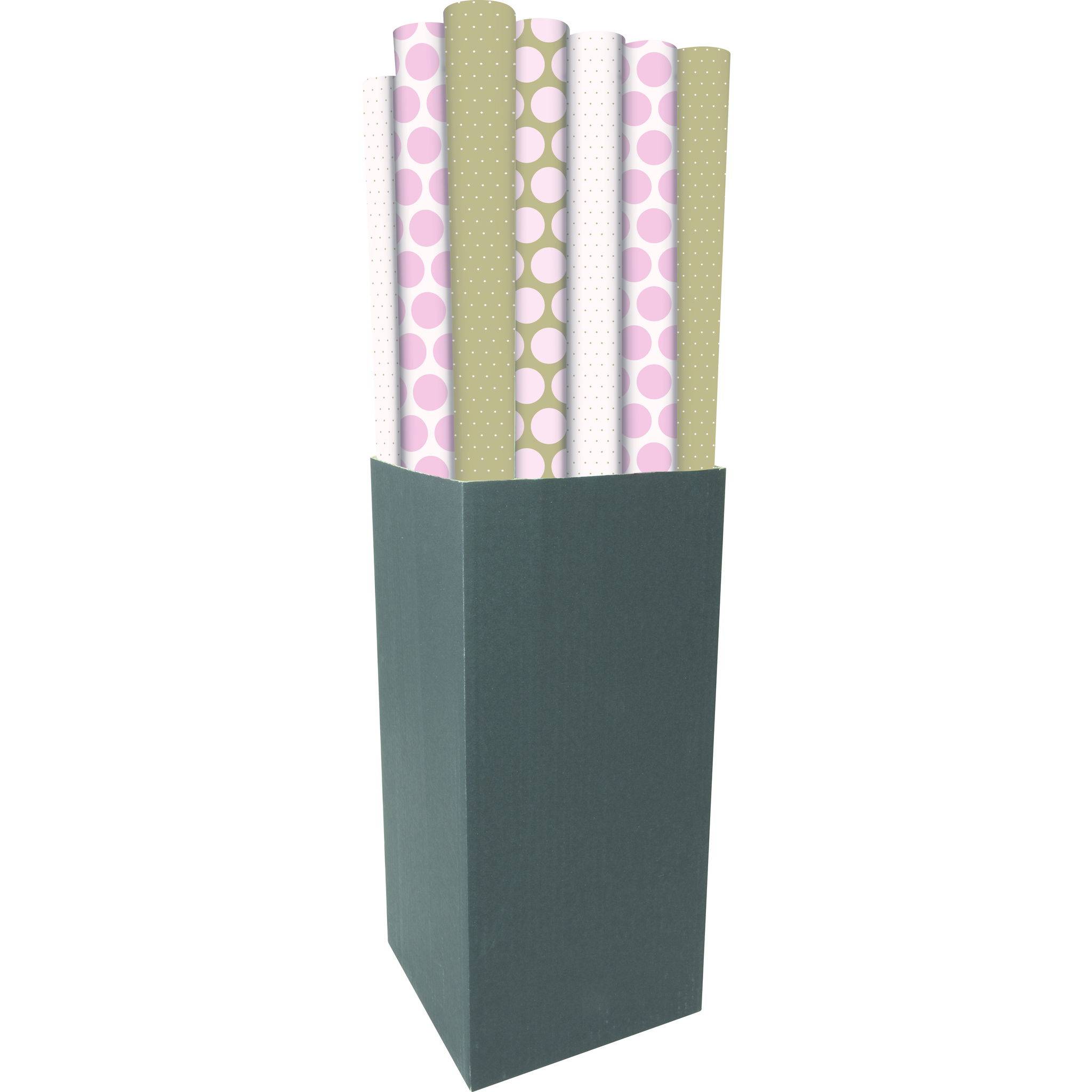 Clairefontaine 20x Geschenkpapierollen 5x0,70m Punkte rosa & gold Sort. 202054C