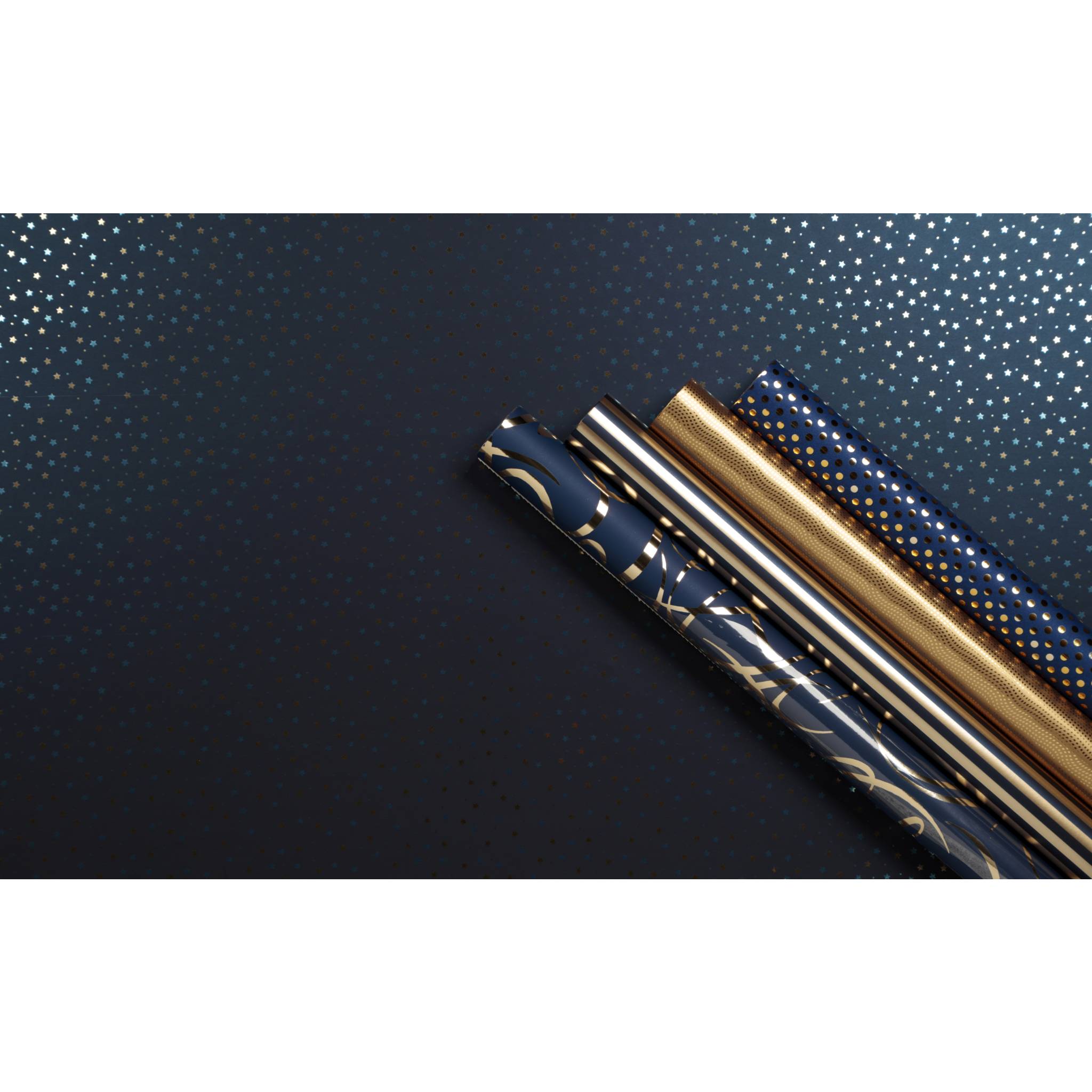 Clairefontaine 30x Geschenkpapierollen 2x0,70m Blaue Nacht Sortierung 212864C