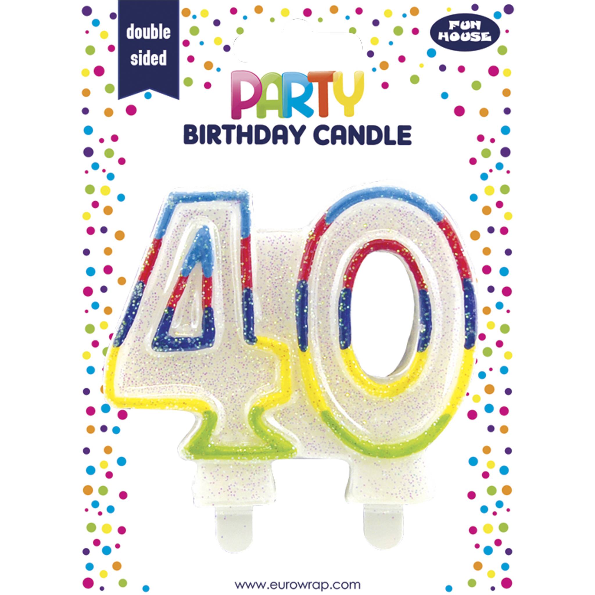 Clairefontaine 6x Geburtstagskerze, Zahl 40 - Mehrfarbig 6834-40C