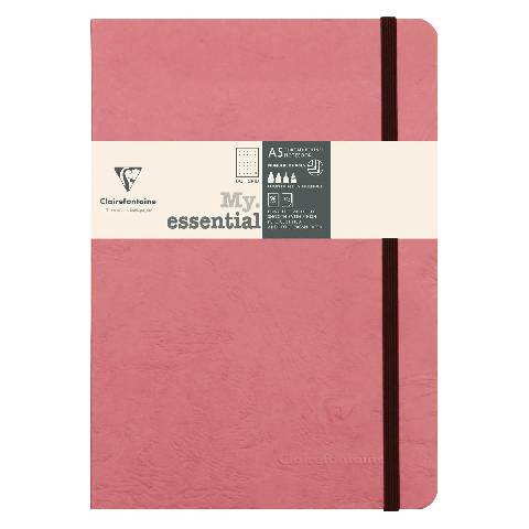 Clairefontaine 5x Notizbuch My.essential, A5 96 Bl dot/kariert Antikrosa 793436C