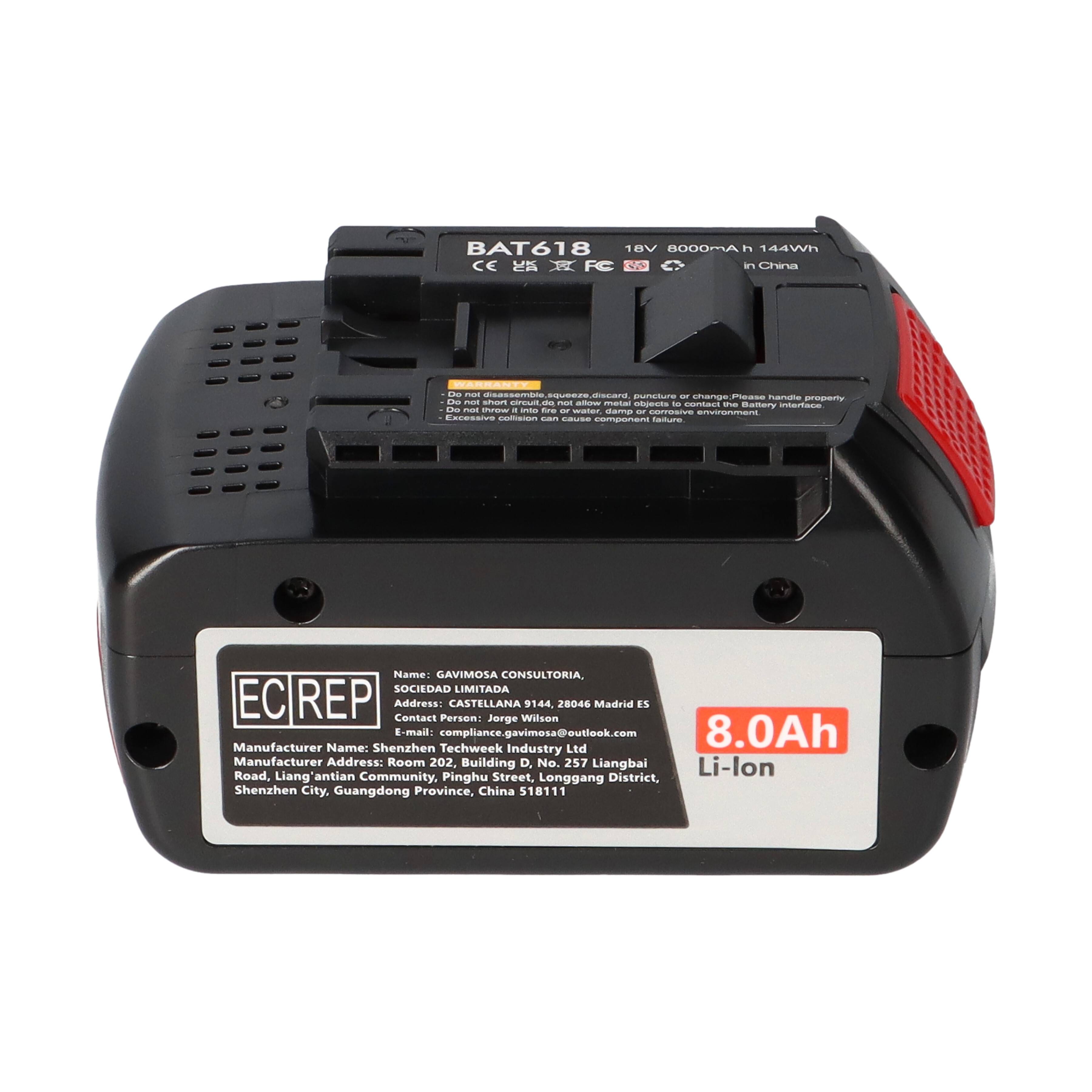 Kopie von 2x Ersatzakku für Bosch Professional 18V 8.0Ah Li-Ion 144Wh #1