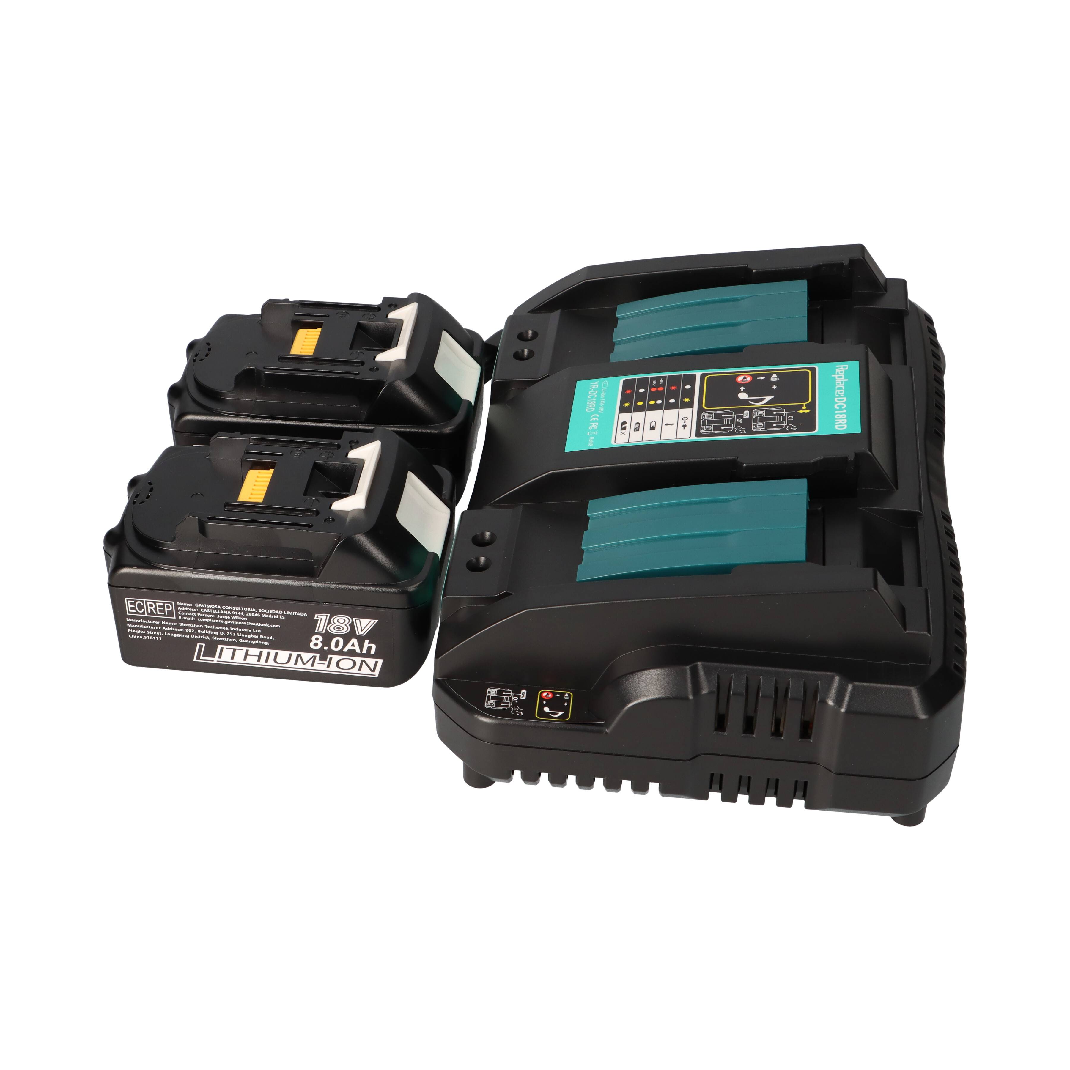 Ersatzakku und Ladegerät für Makita 18V 8Ah 4A Ladestrom DC18RD