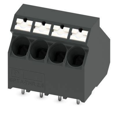Ein silberner Ethernet-Stecker mit rechteckiger Form und einer Öffnung für ein Ethernet-Kabel.
