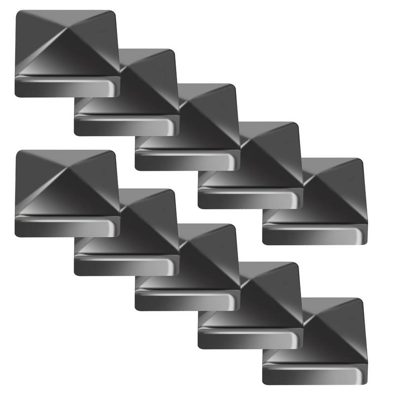 10x Pfosteankappe Pyramide 71x71mm Abdeckkappe für Pfosten Zierkappe Schwarz