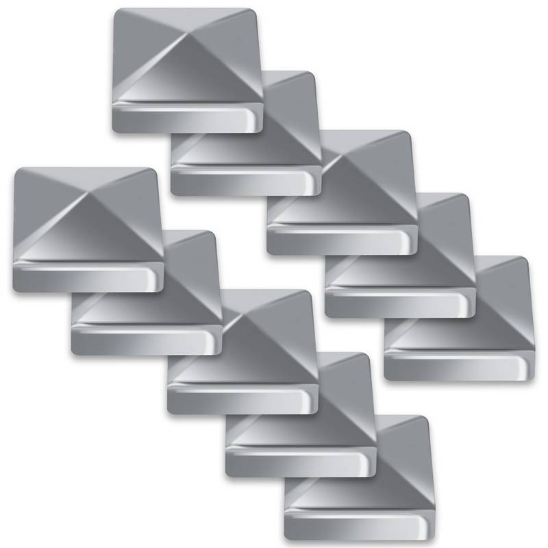 10x Pfosteankappe Pyramide 71x71mm Abdeckkappe für Pfosten Zierkappe Silber
