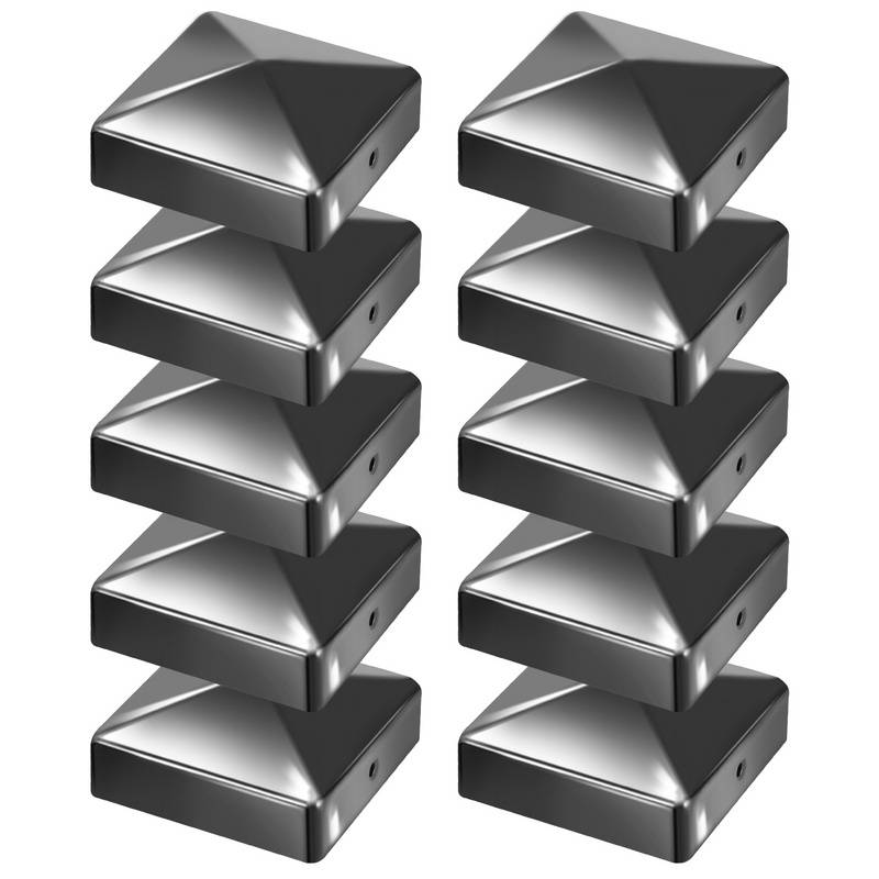 10x Pfosteankappe Pyramide 91X91mm Abdeckkappe für Pfosten Zierkappe Schwarz
