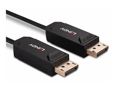 LINDY 50m Fibre Optic Hybrid DisplayPort 2.0 UHBR10 Kabel Multimedia-Technik Lichtwellenleiterkab