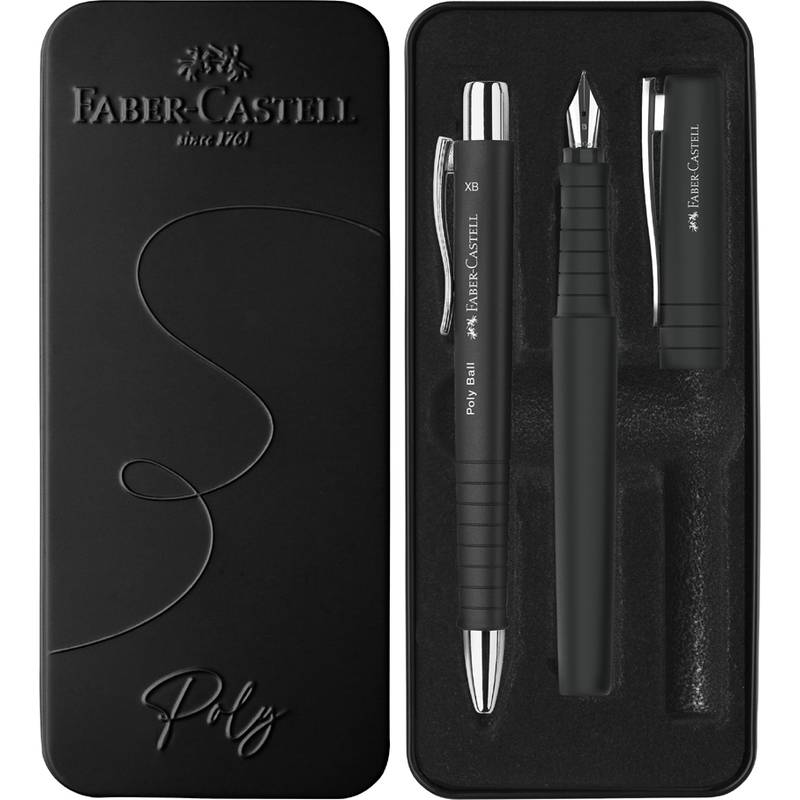 FABER-CASTELL Schreibset Poly Ball Pen schwarz
