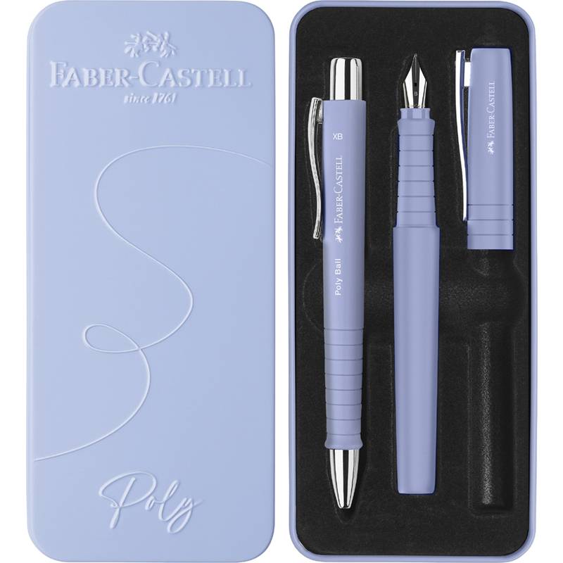 FABER-CASTELL Set Poly Ball Pen pale iris Füller+KS