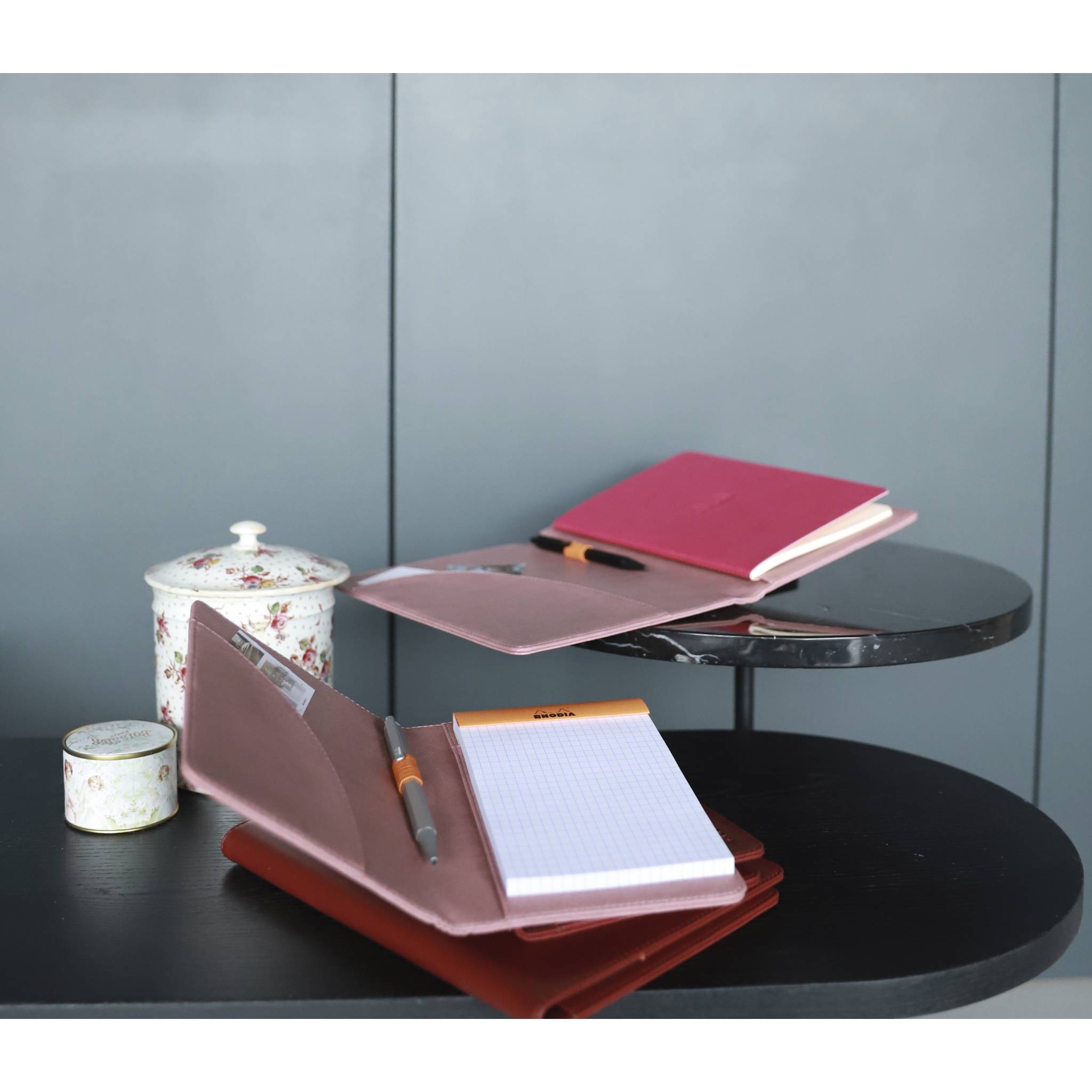 Rhodia Mappe für Block oder Notizheft B7, N°12 10,5x14 cm Weinrot 212008C