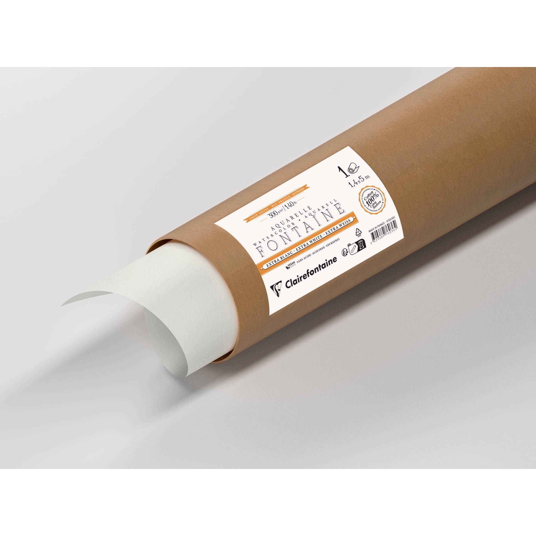 Clairefontaine Aquarellpapier Rolle satiniert 1,4x5m - 976036C