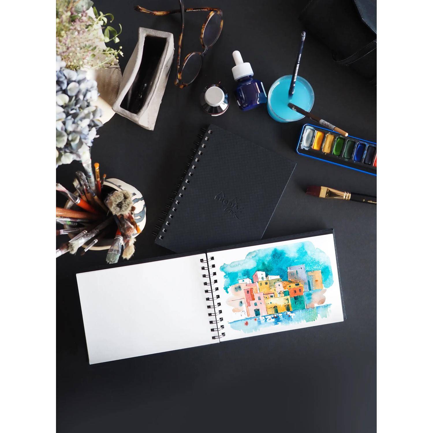 Rhodia Touch, Watercolor Book A5, Papier 100% Hadern 300g, 20 Bl Schwarz 116148C