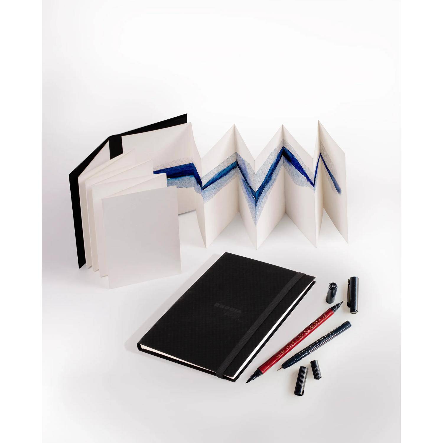 Rhodia Watercolor Book A6, 100% Hadern 300g, 32 Seiten (16x2) Schwarz 116152C