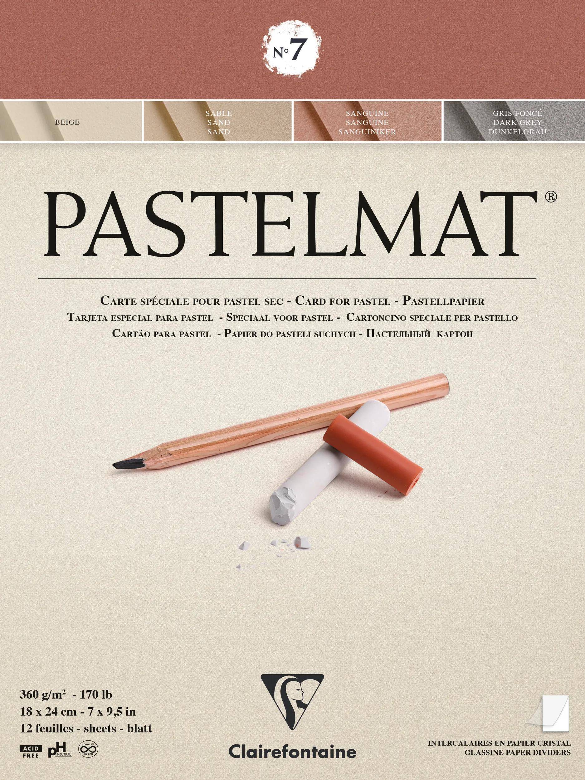 Clairefontaine Pastellblock 12 Blatt 18x24cm 4 Farben sortiert 96052C