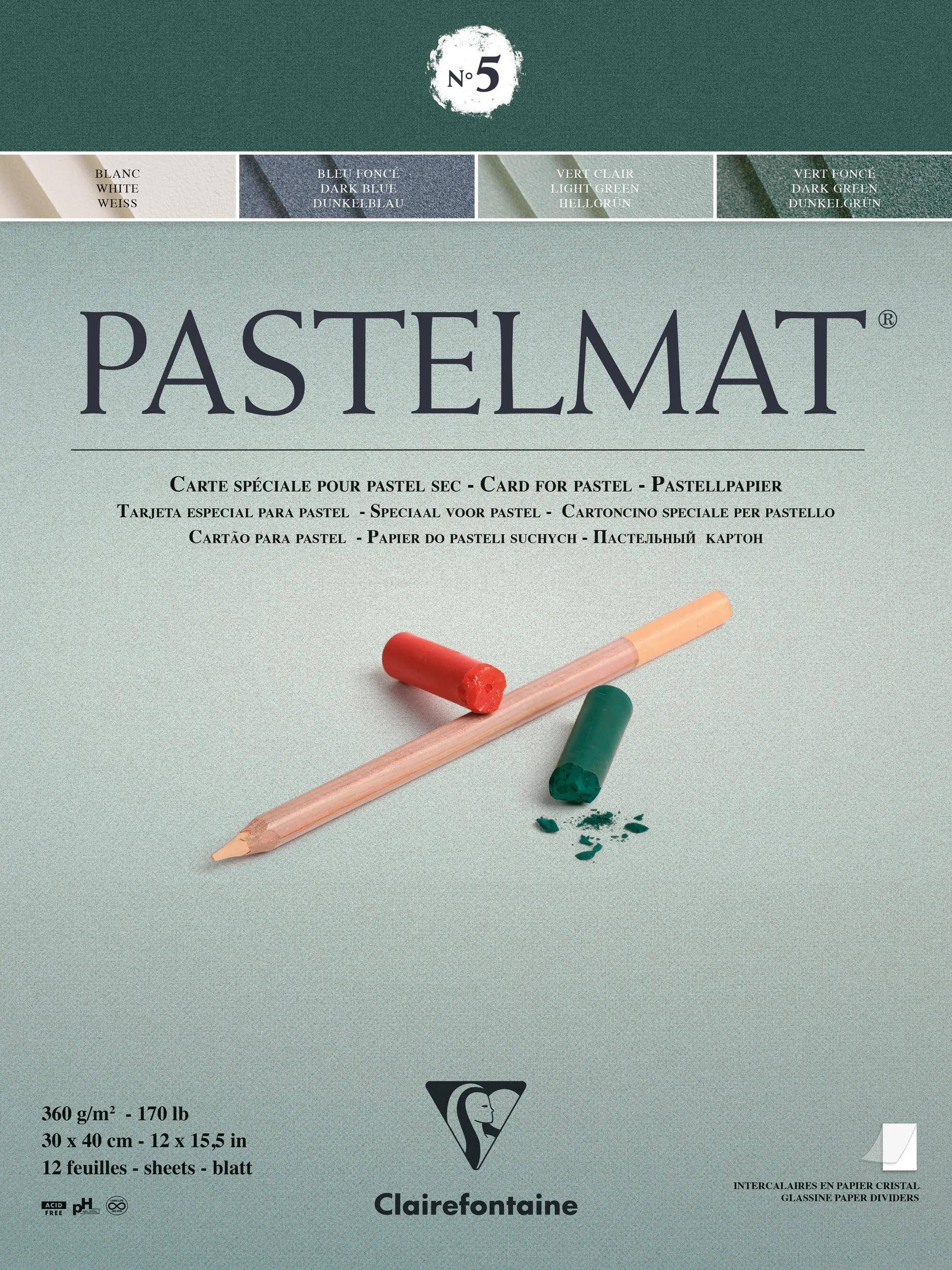 Clairefontaine Pastellblockkopf geleimt 12 Blatt 30x40cm 4 Farben sort. 96115C