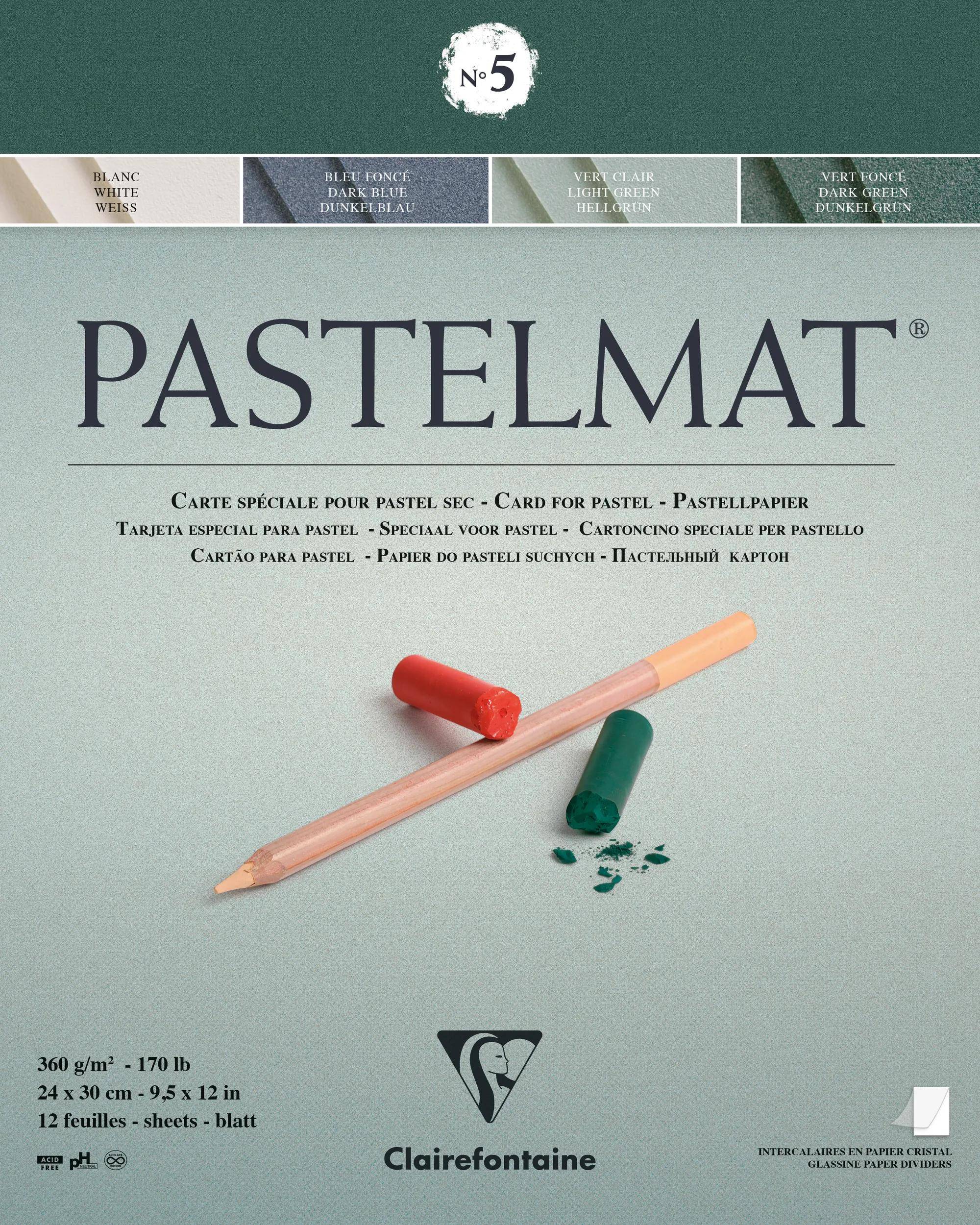 Clairefontaine Pastellblockkopf geleimt 12 Blatt 24x30cm 4 Farben sort. 96114C