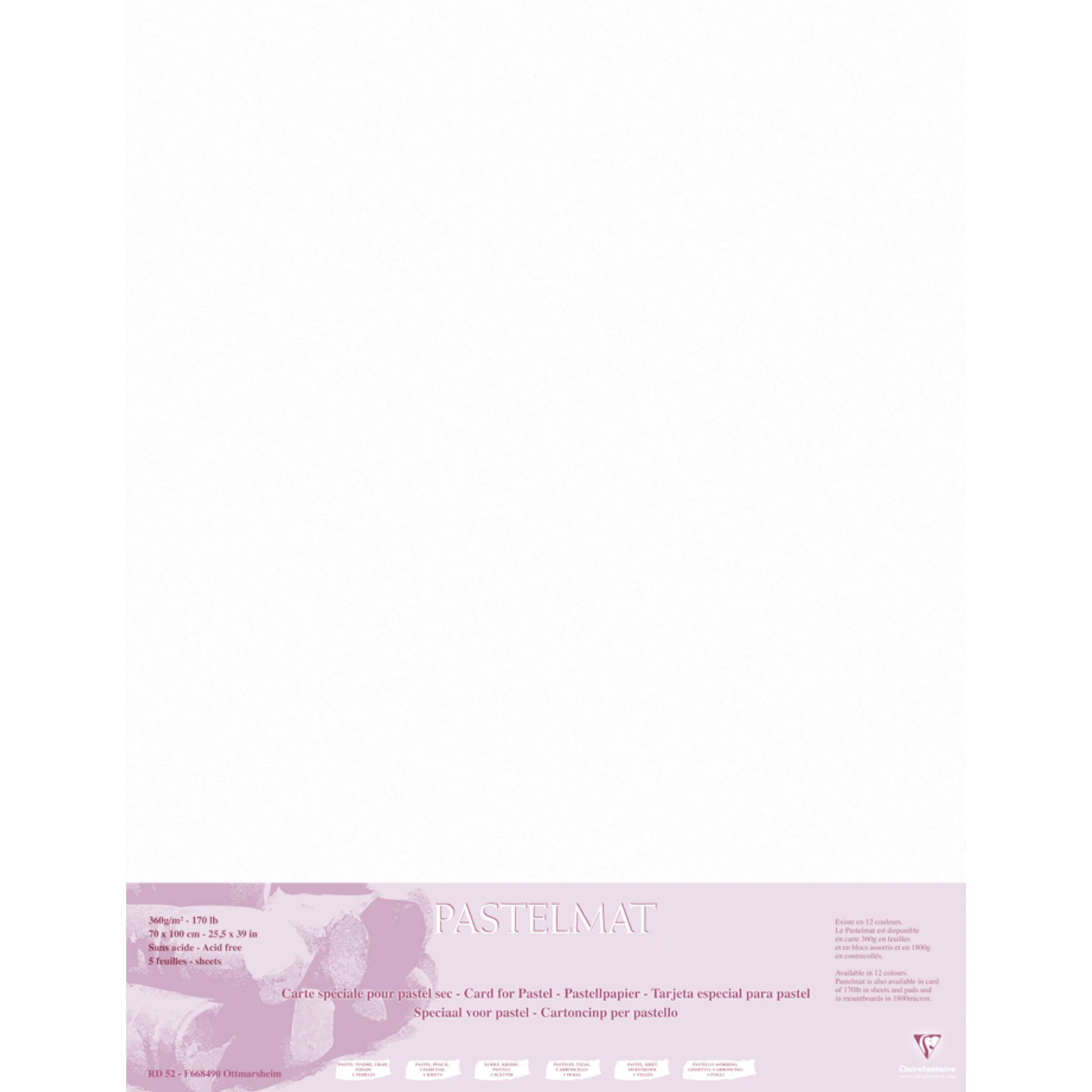 Clairefontaine Pastelmat Pastellmalerei, 5 Bogen 70x100 cm, 360g Weiß 296010C