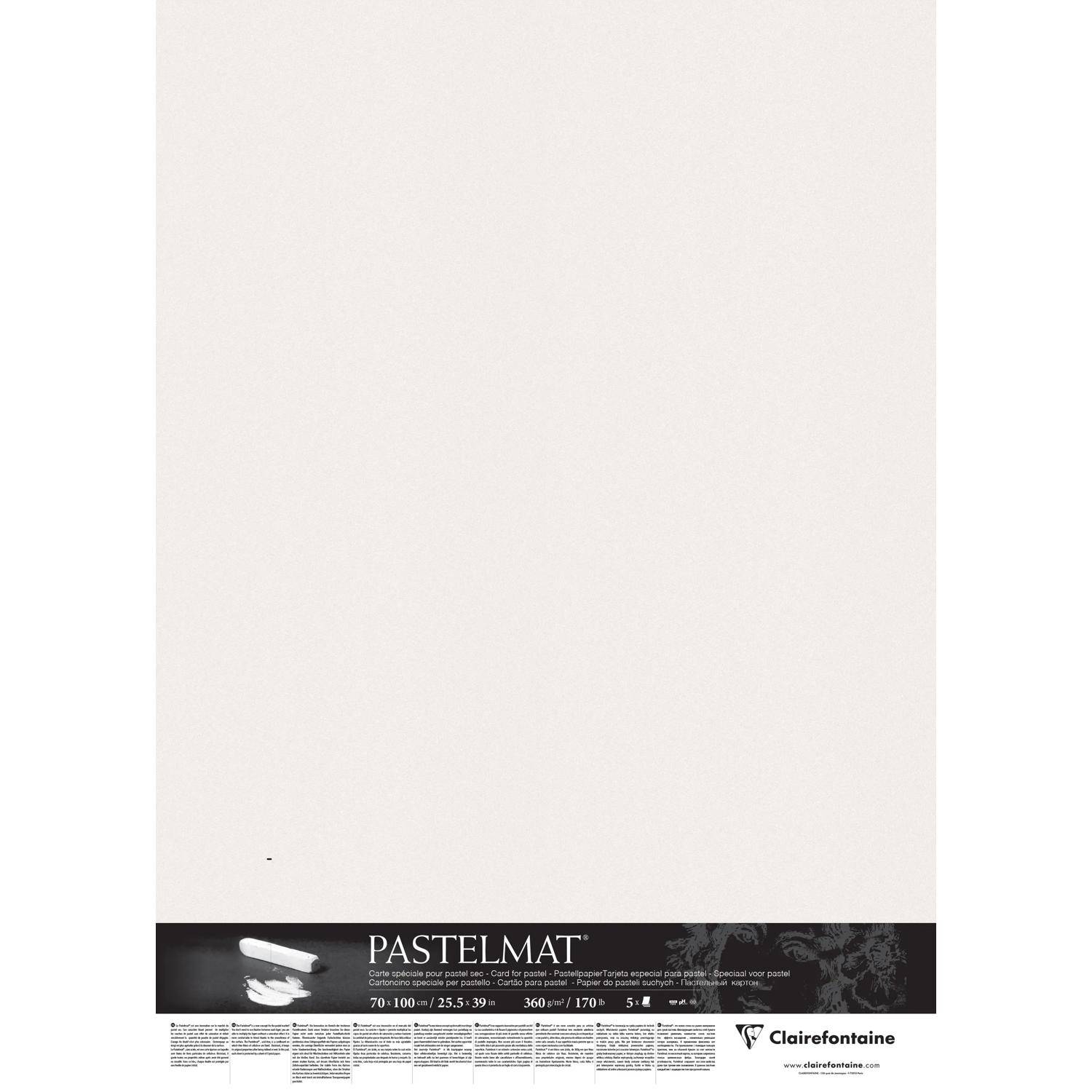Clairefontaine Pastelmat Pastellmalerei, 5 Bogen 70x100 cm, 360g Weiß 296010C