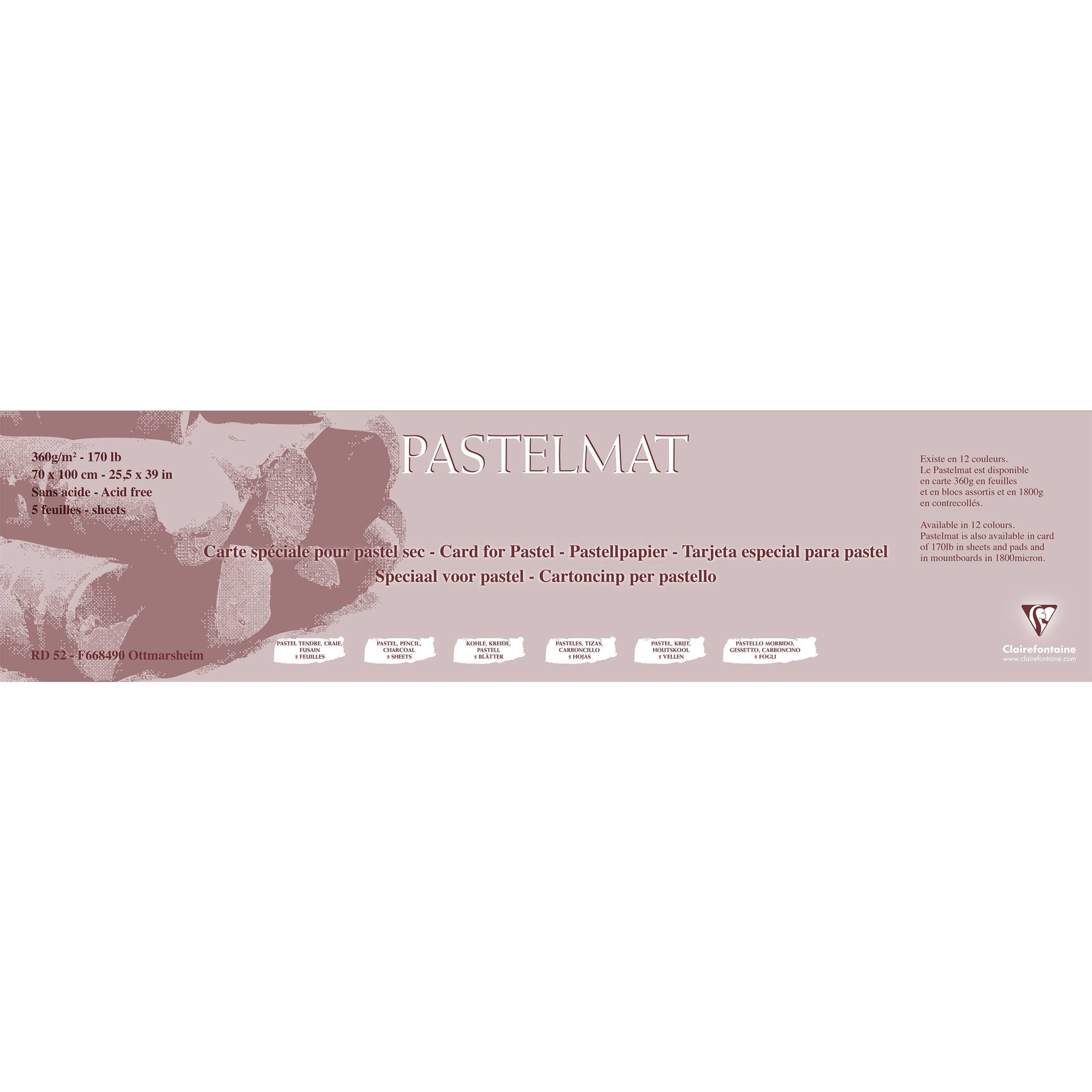 Clairefontaine Pastelmat Pastellmalerei, 5 Bogen 70x100 cm, 360g Braun 296011C