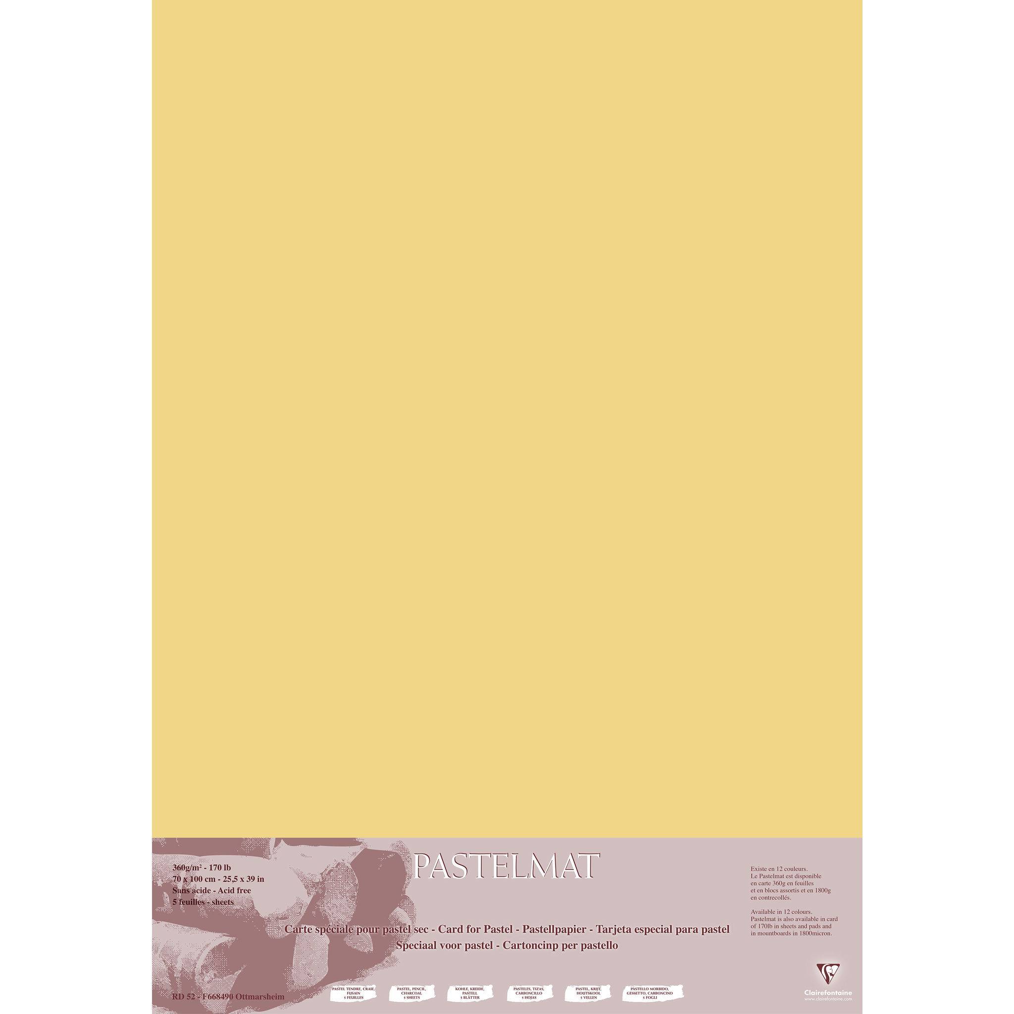 Clairefontaine Papier für Pastellmalerei, 5 Bogen 70x100cm Butterblume 296022C