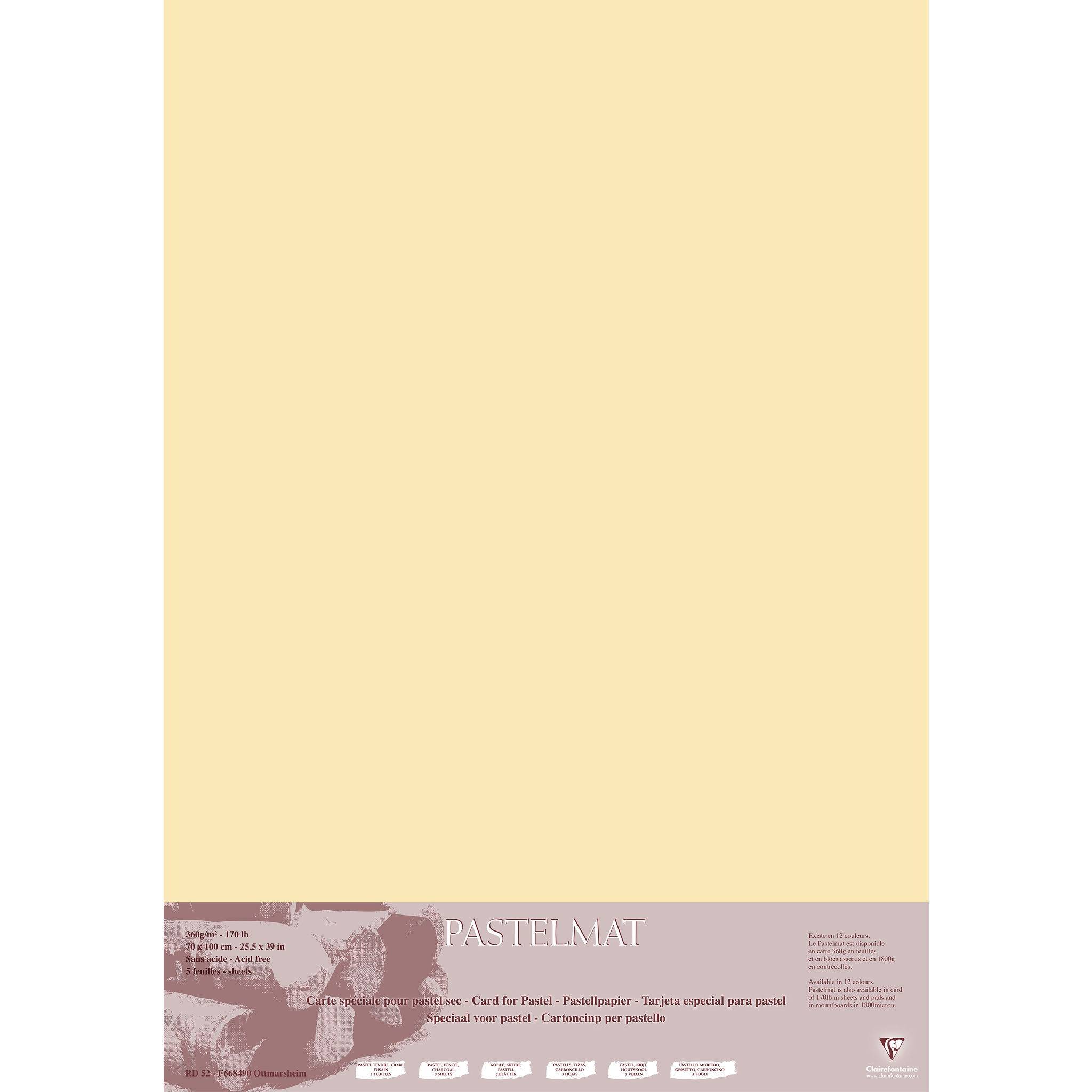Clairefontaine Papier für Pastellmalerei, 5 Bogen 70x100cm Maisfarben 296023C