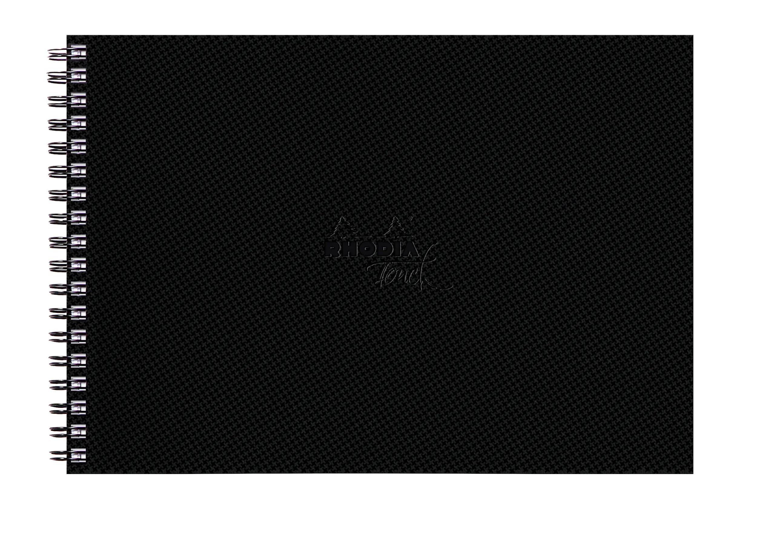 Rhodia Touch, Watercolor Book, 100% Hadern 300g, 20 Bl, A4 Quer Schwarz 116164C