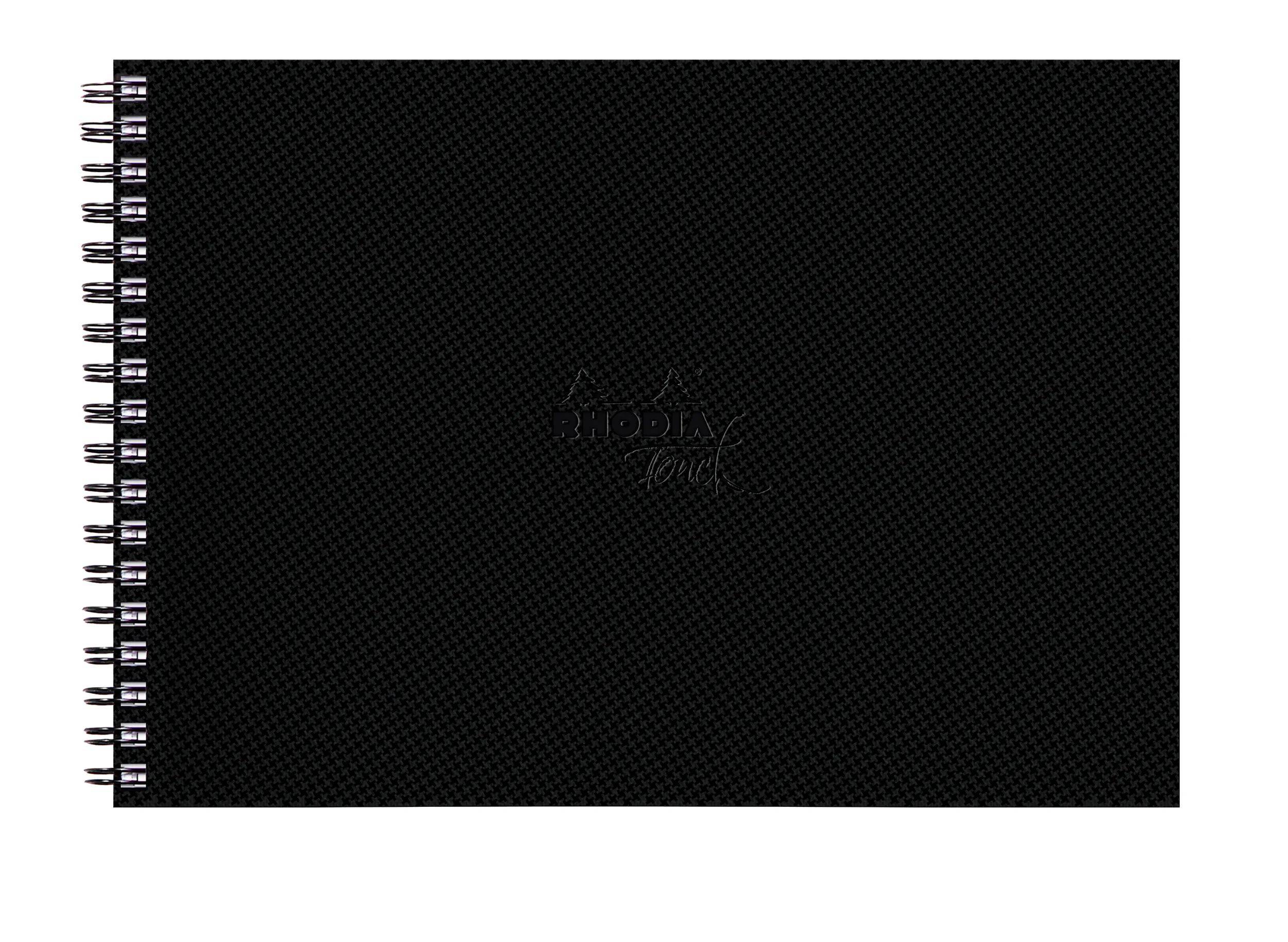 Rhodia Touch, Watercolor Book, 100% Hadern 300g, 20 Bl, A4 Quer Schwarz 116164C
