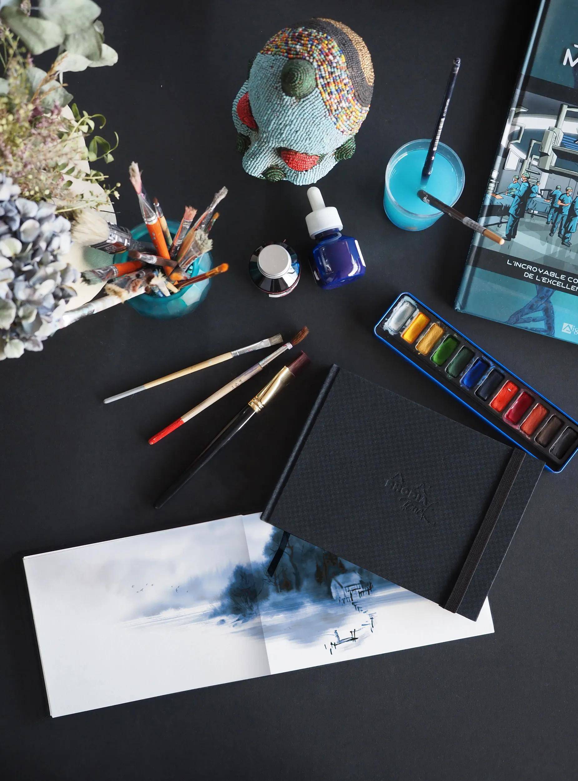 Rhodia Touch, Watercolor Book A5, Papier 100% Hadern 300g, 20 Bl Schwarz 116140C