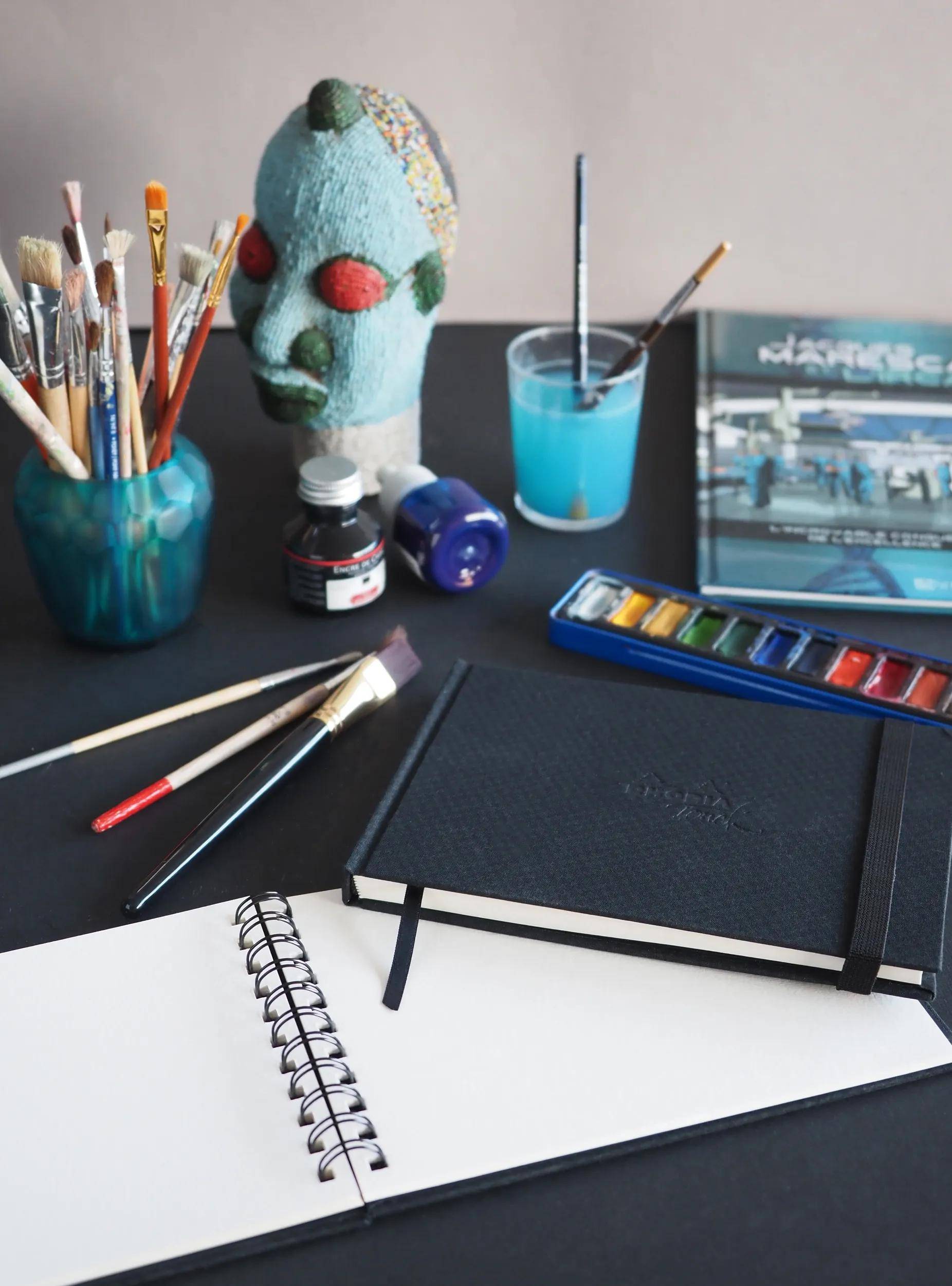Rhodia Touch, Watercolor Book A5, Papier 100% Hadern 300g, 20 Bl Schwarz 116140C